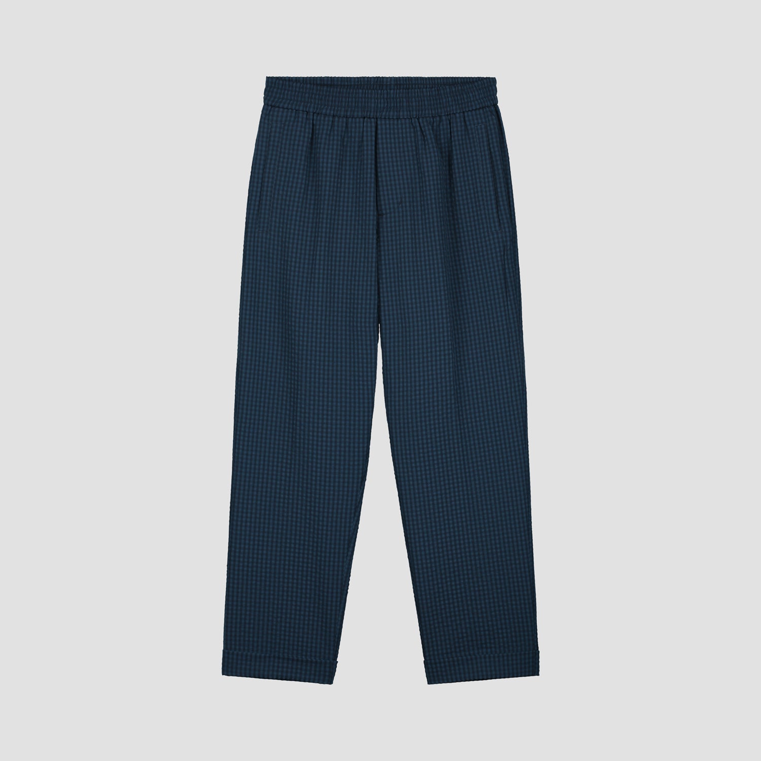 Seersucker Slim Pants - Navy