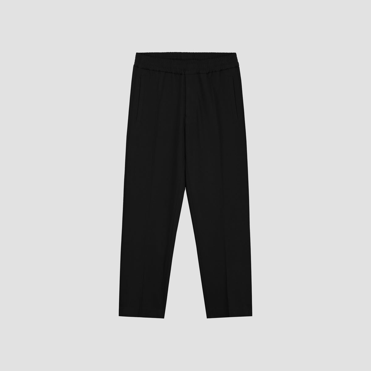 TAILORED SLIM ELASTICATED PANTS | BLACK
