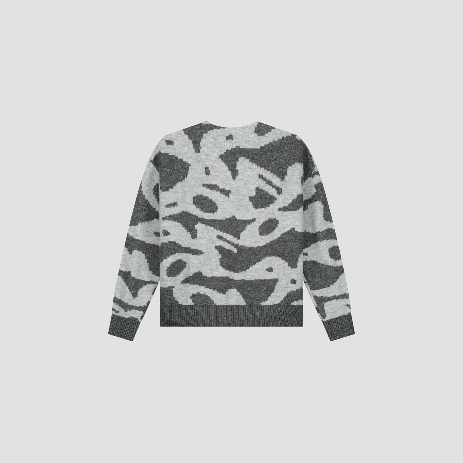 Wavy Drift Knitted Cardigan - Grey