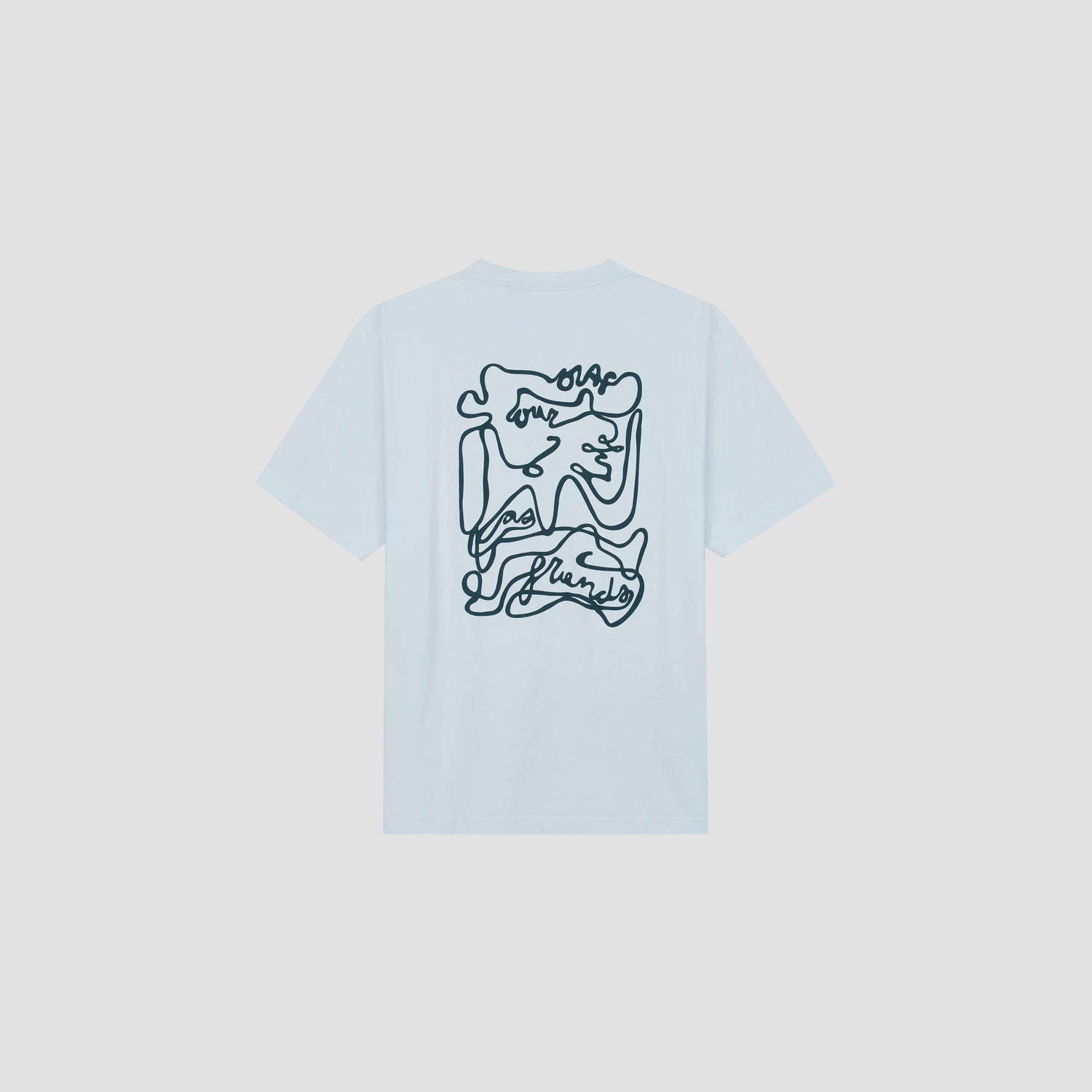 Script Tee - Light Blue