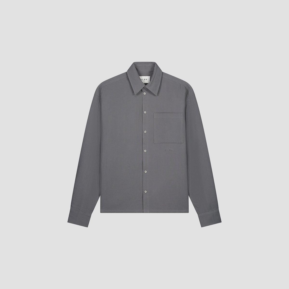 DOUBLE FACED BOXY SHIRT | GREY