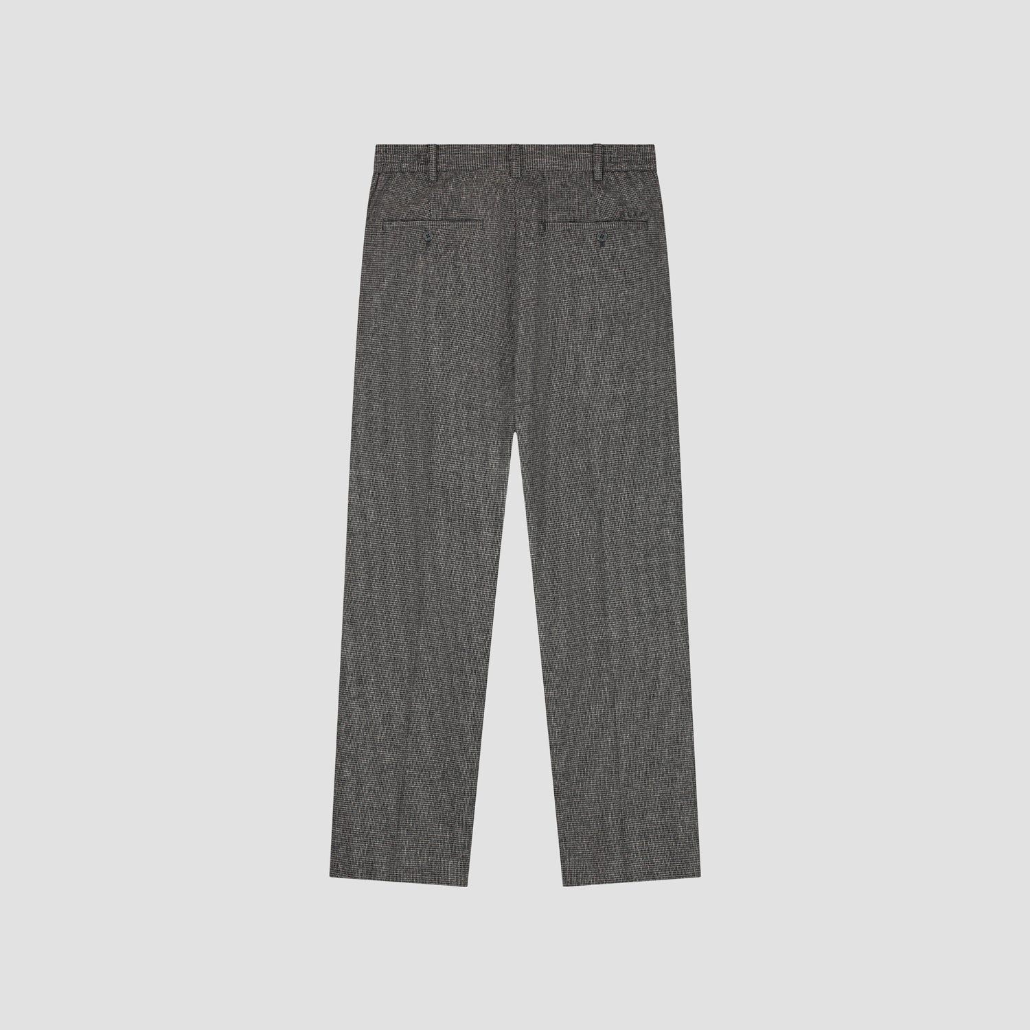 Houndstooth Pleated Tailored Pant - Grey