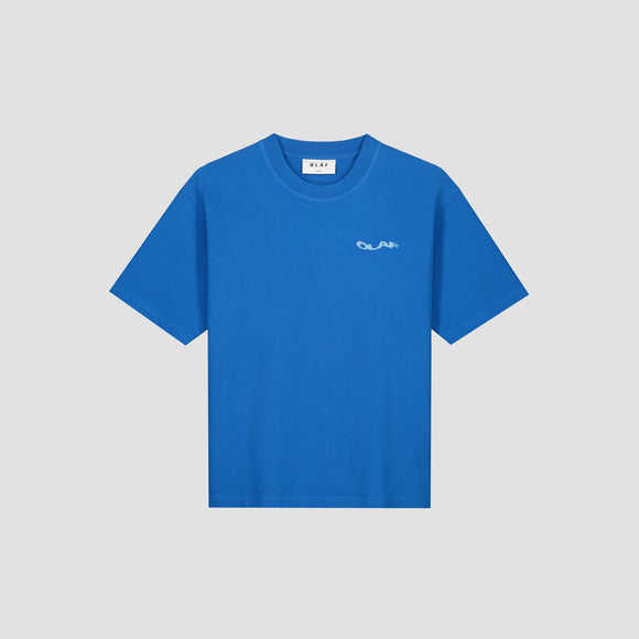 Wavy Drift Embro Tee - Bright Blue