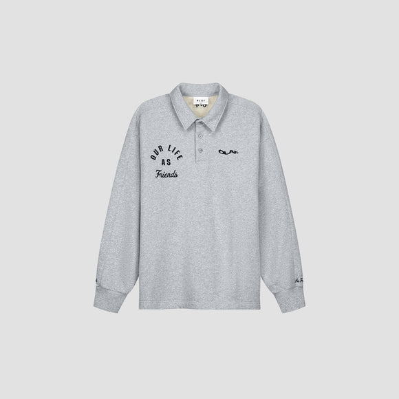 Varsity Polo Sweatshirt - Heather Grey