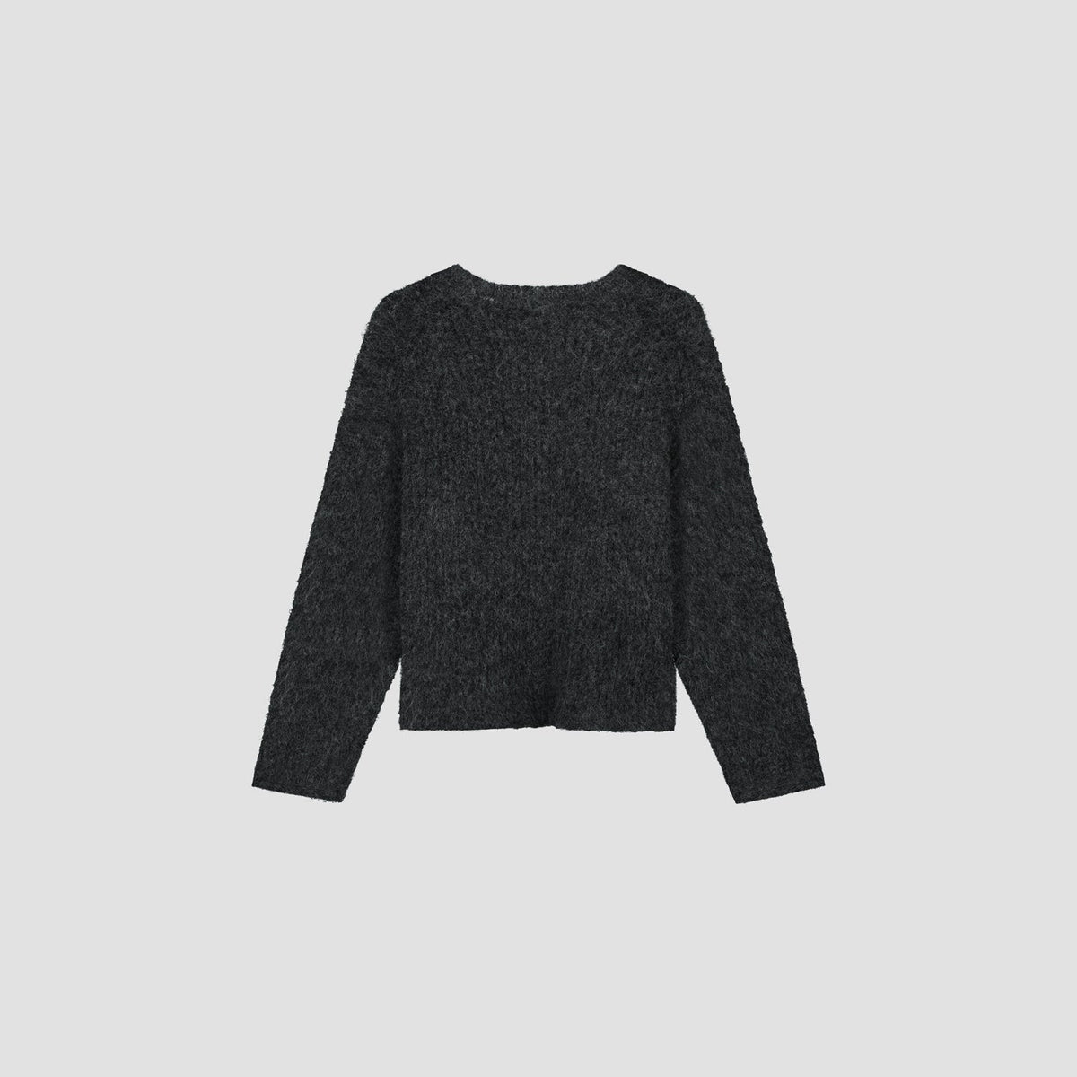 HAIRY KNITTED CREWNECK | CHARCOAL