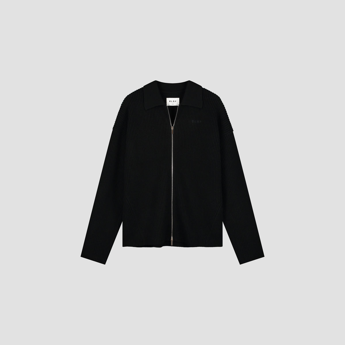 KNITTED ZIP CARDIGAN | BLACK