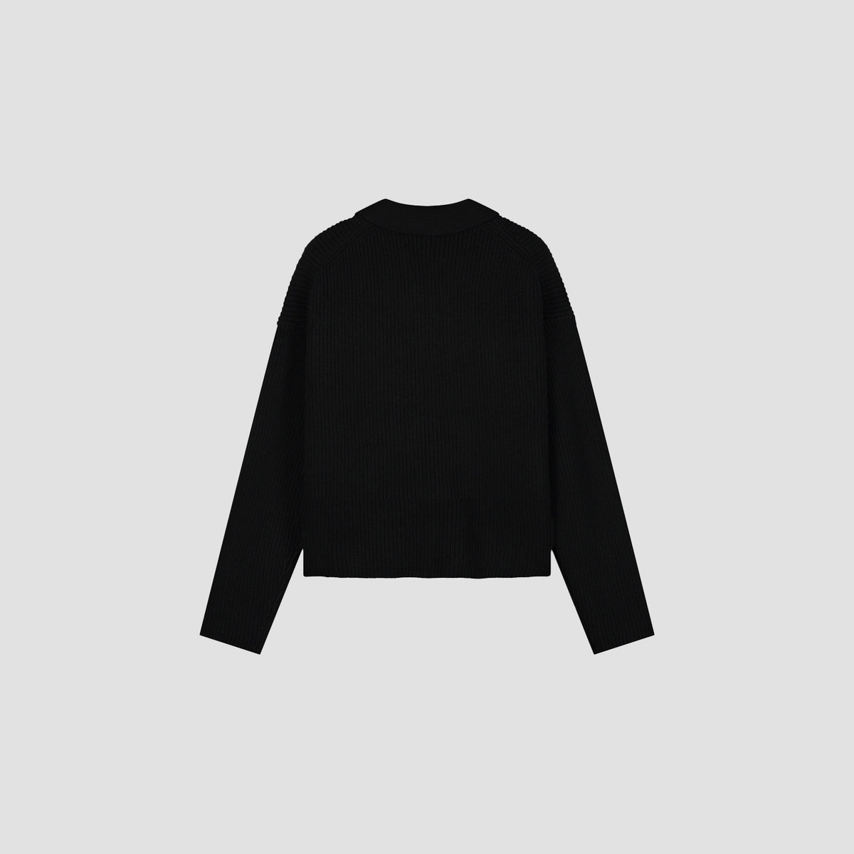 KNITTED ZIP CARDIGAN | BLACK