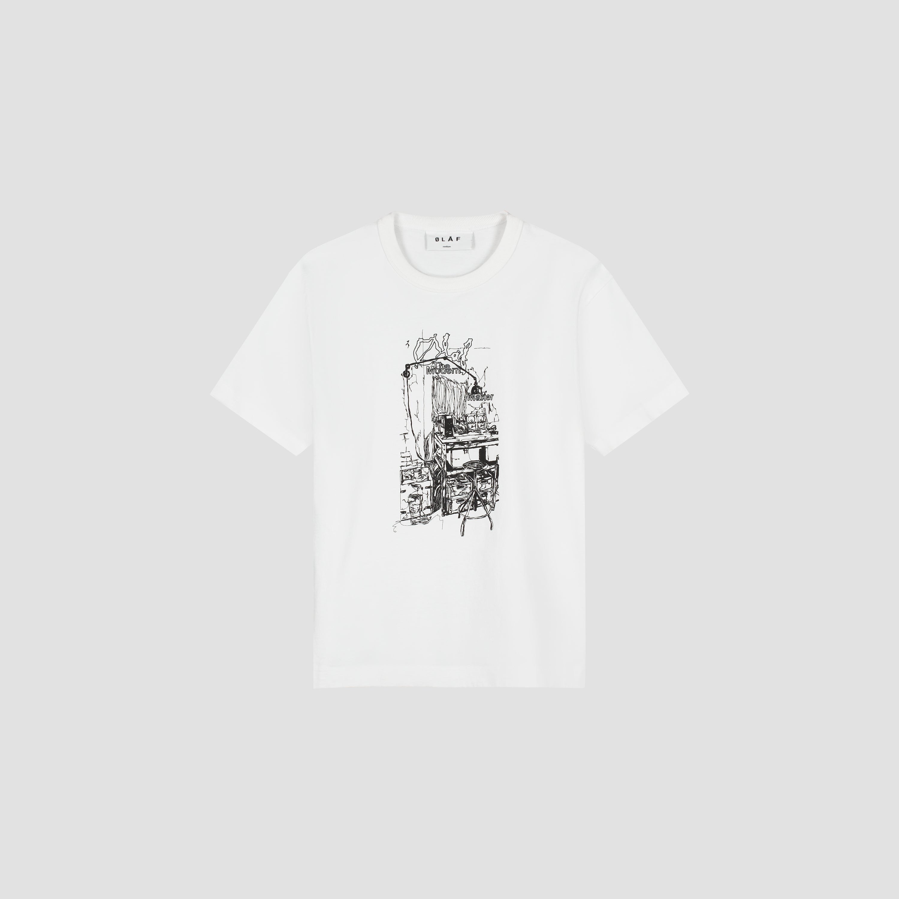 Sketched Atelier Tee - Optical White