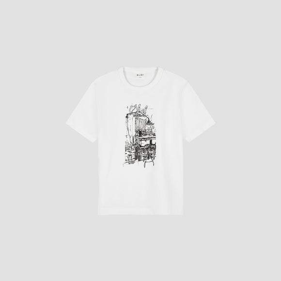 Sketched Atelier Tee - Optical White