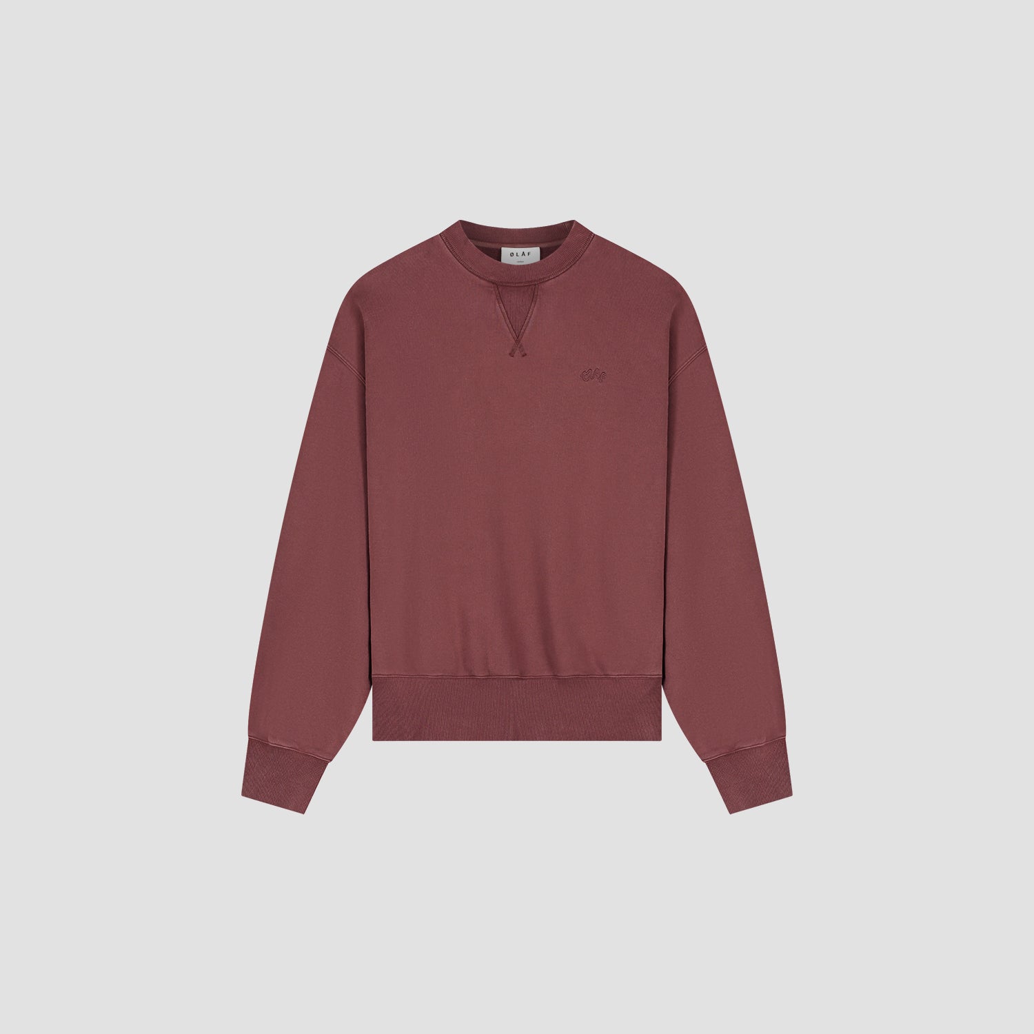 Washed Signature Boxy Crewneck - Rum Raisin