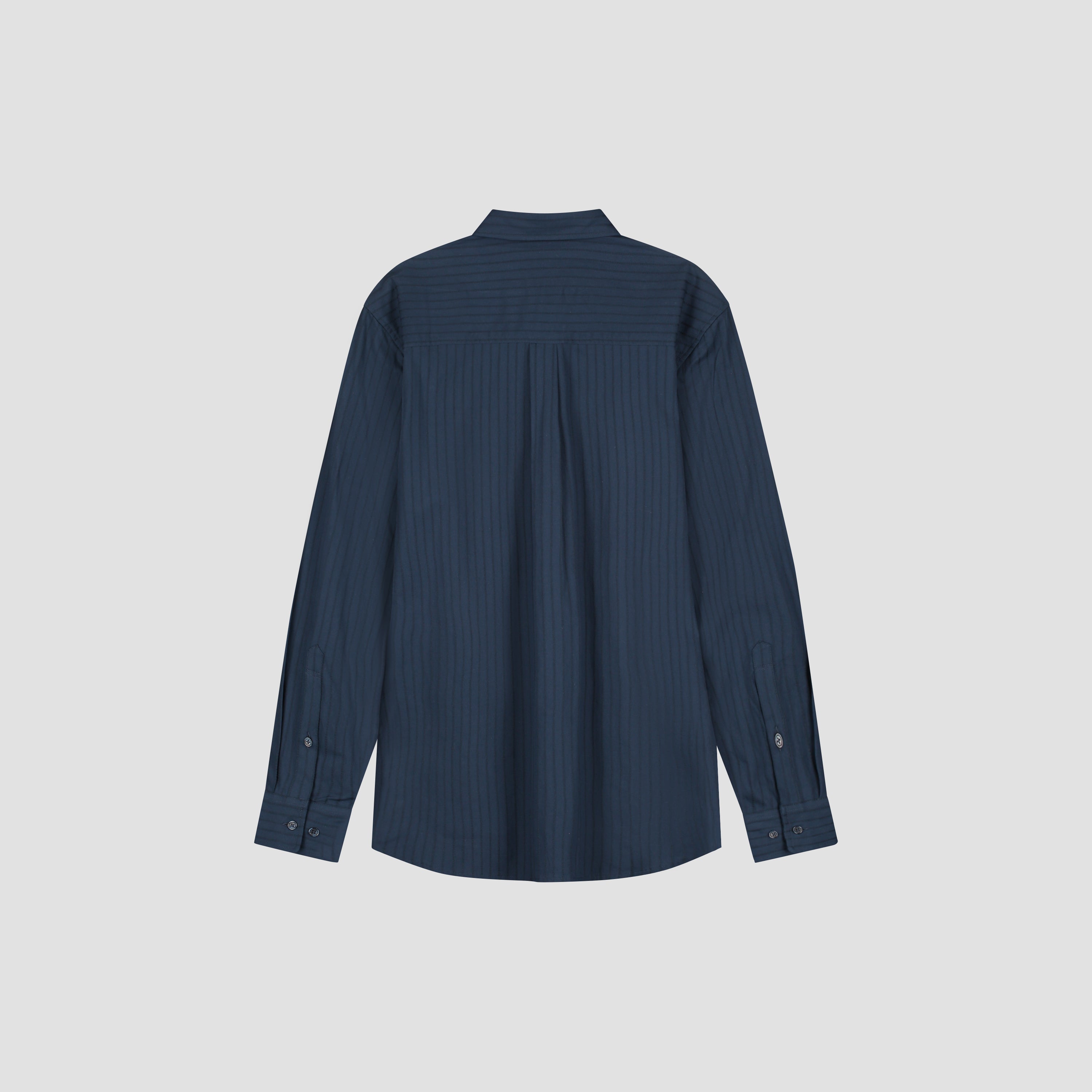 Stitched Striped Relaxed Shirt - Navy
