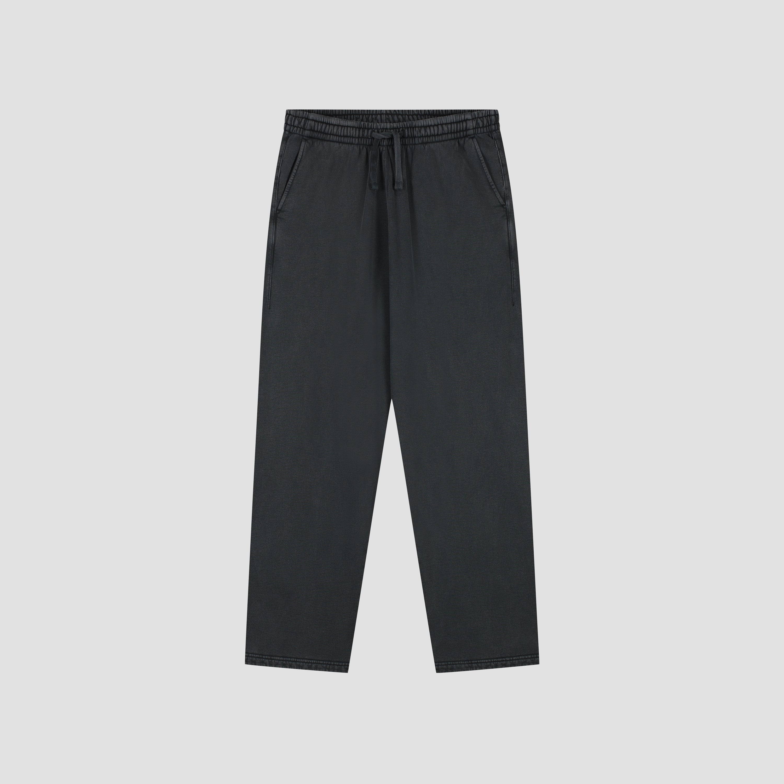 Washed Signature Straight Leg Sweat Pant - Charcoal