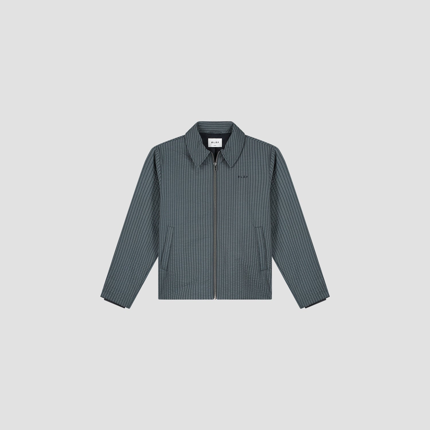 Checked Padded Coach Jacket - Navy