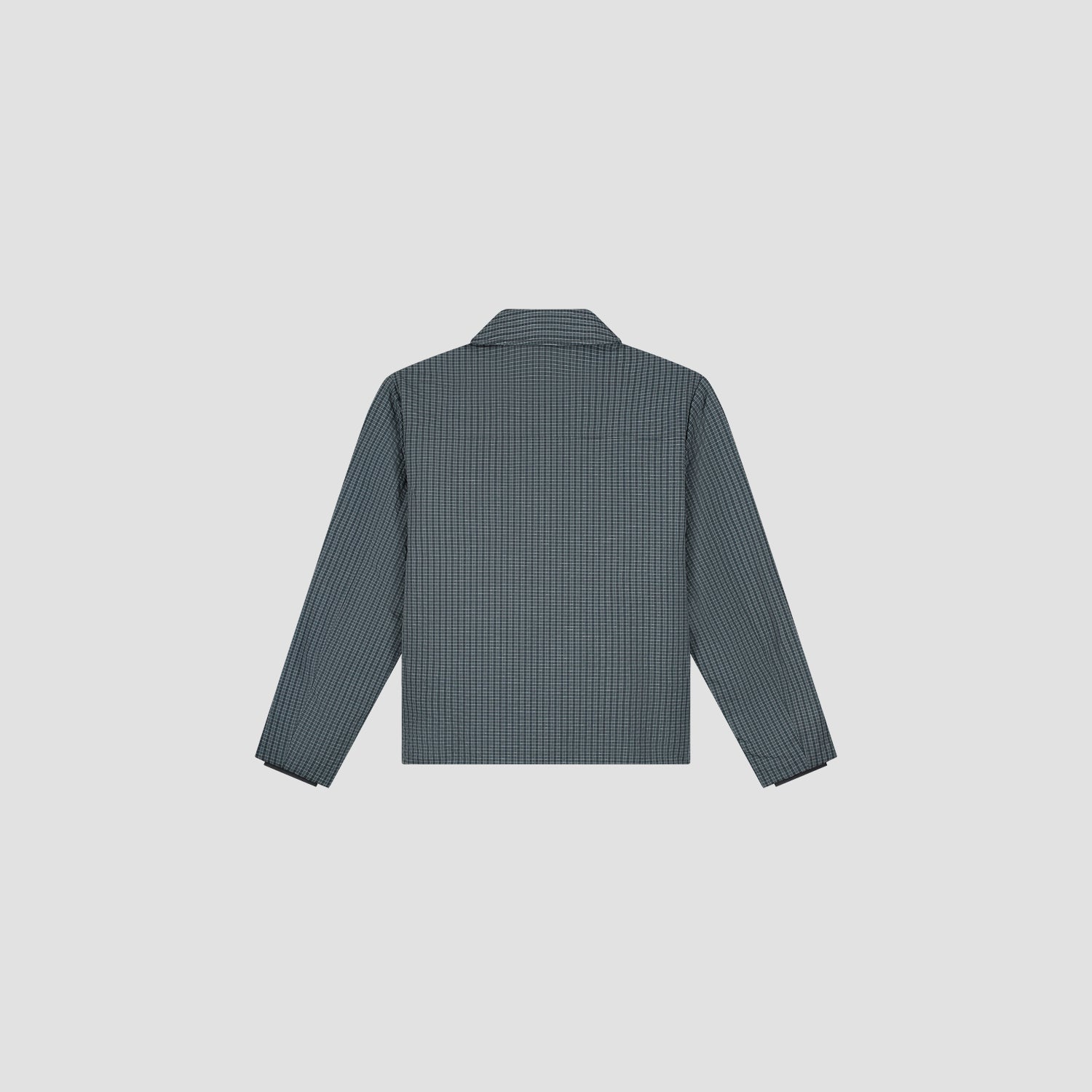 Checked Padded Coach Jacket - Navy
