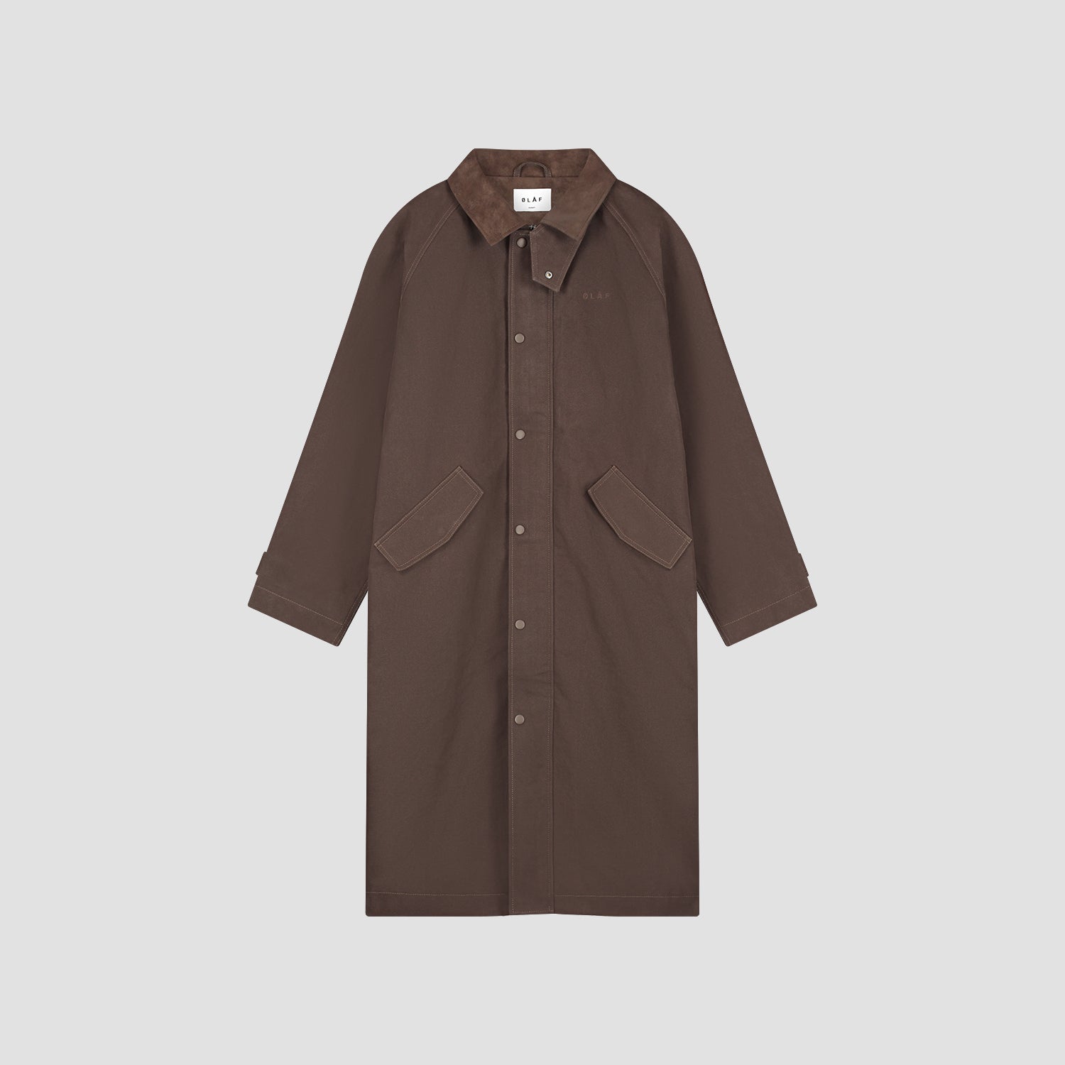 Washed Canvas Overcoat - Hot Fudge