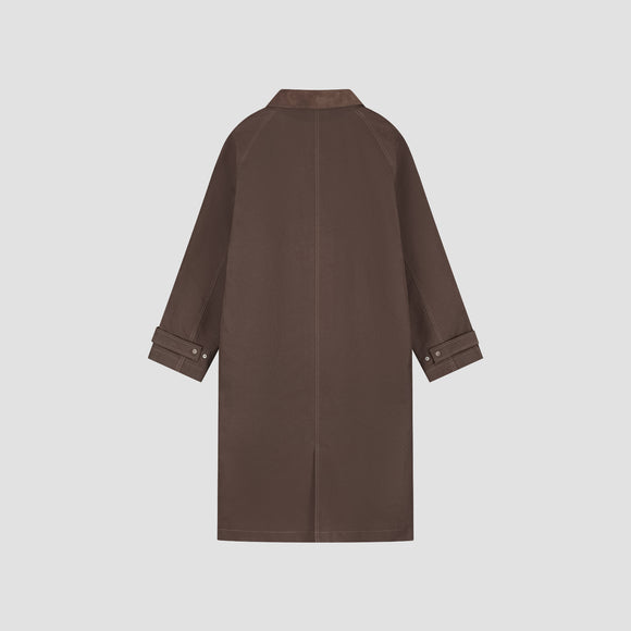 Washed Canvas Overcoat - Hot Fudge