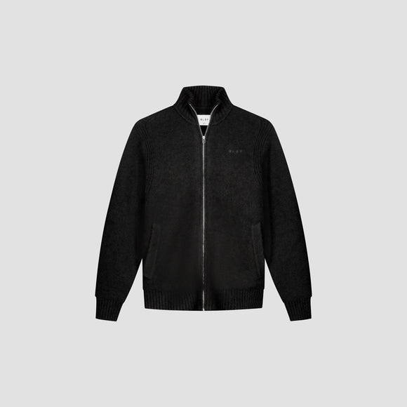 Zip Knitted Mock Neck - Black