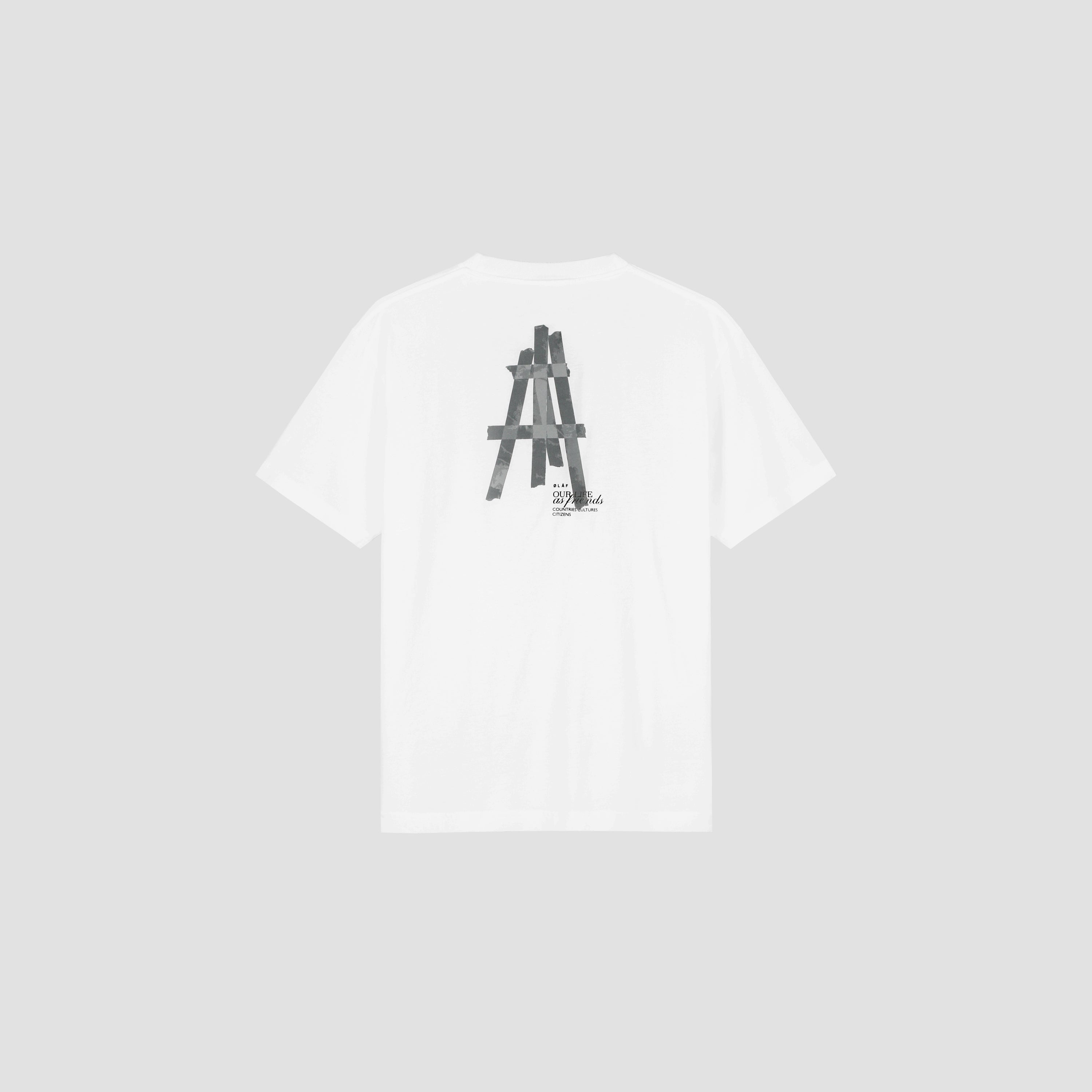 Taped Easel SS Tee - Optical White – OLAF