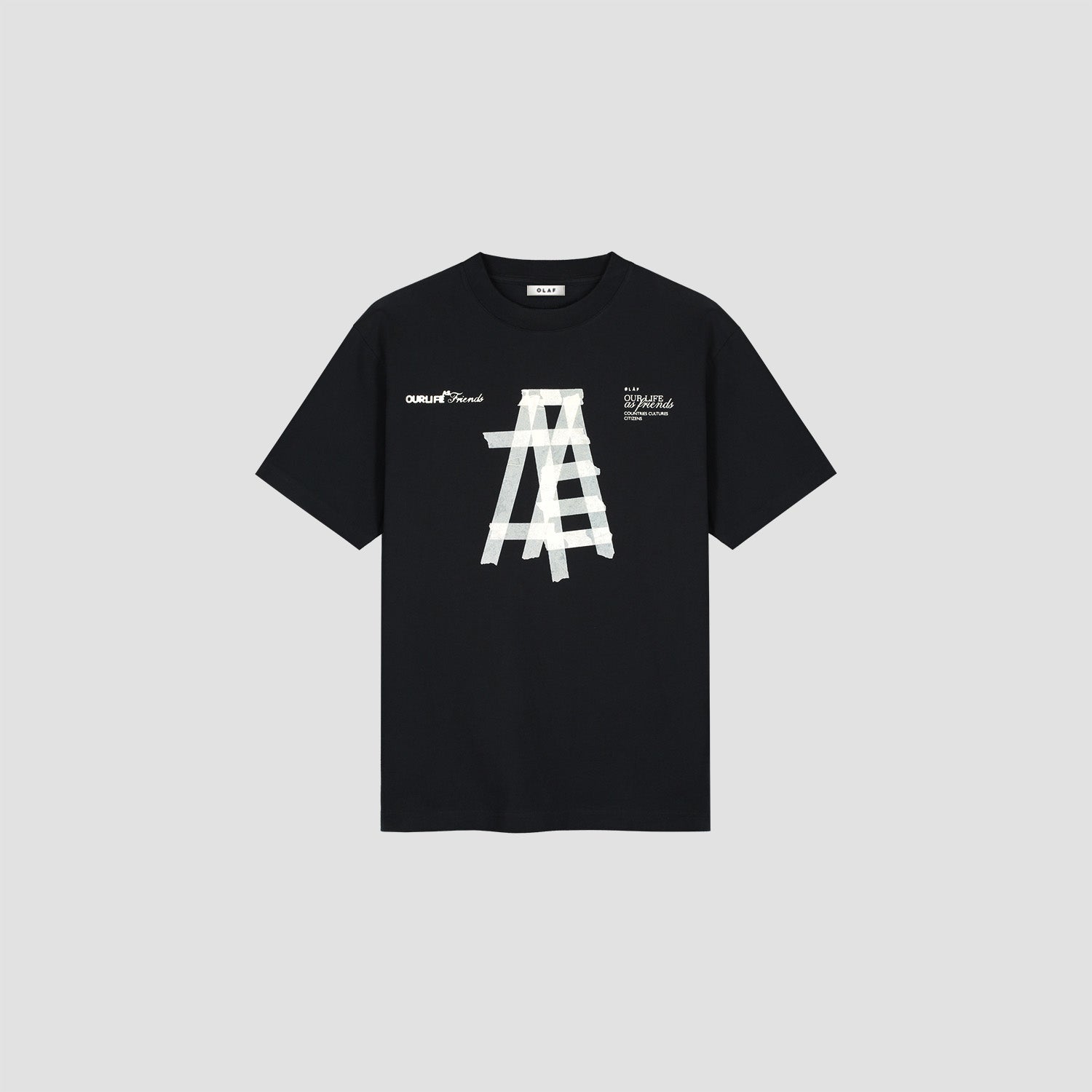 Taped Ladder SS Tee - Black