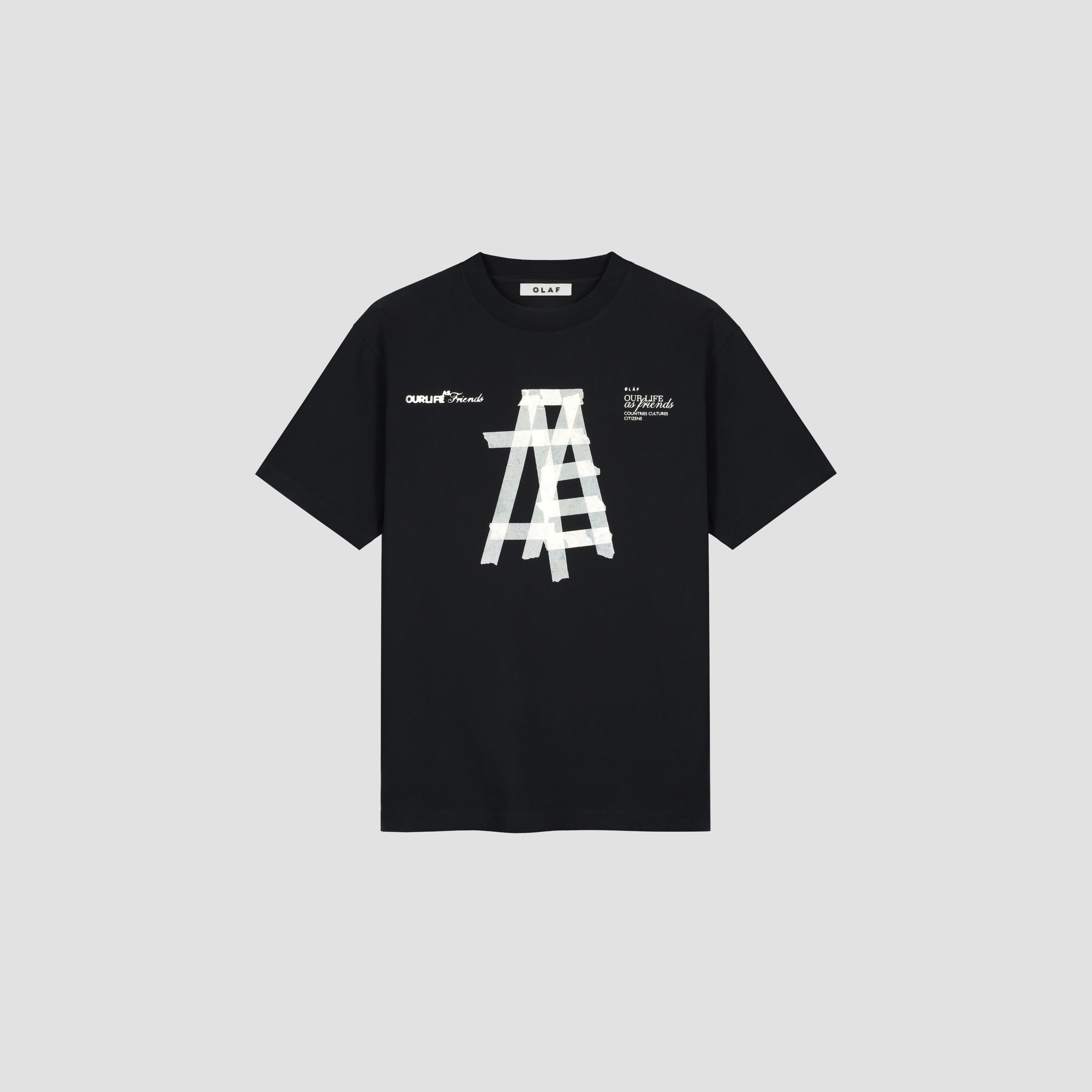 Taped Ladder SS Tee - Black