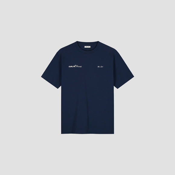Script Friends Boxy Tee - Navy