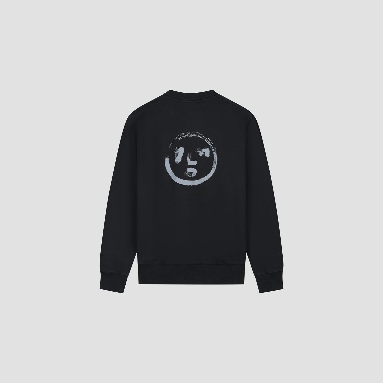 Brushstroke Face Crewneck - Black