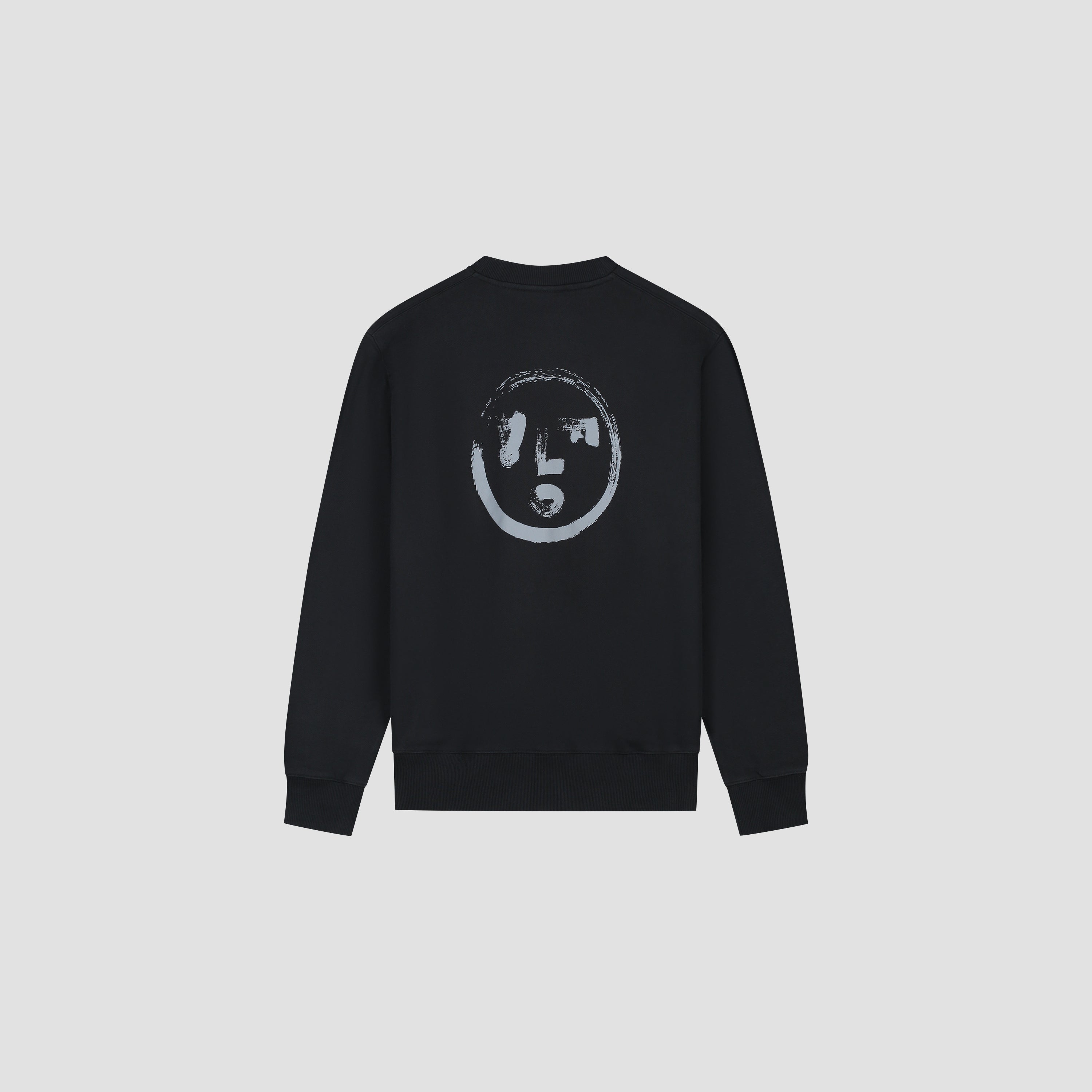 Brushstroke Face Crewneck - Black