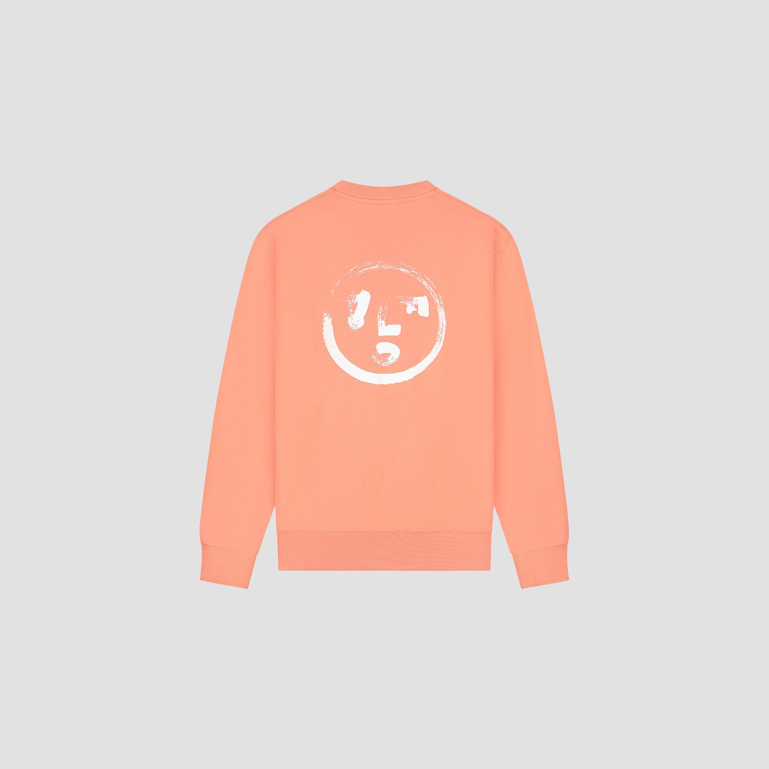 Brushstroke Face Crewneck - Burnt Coral