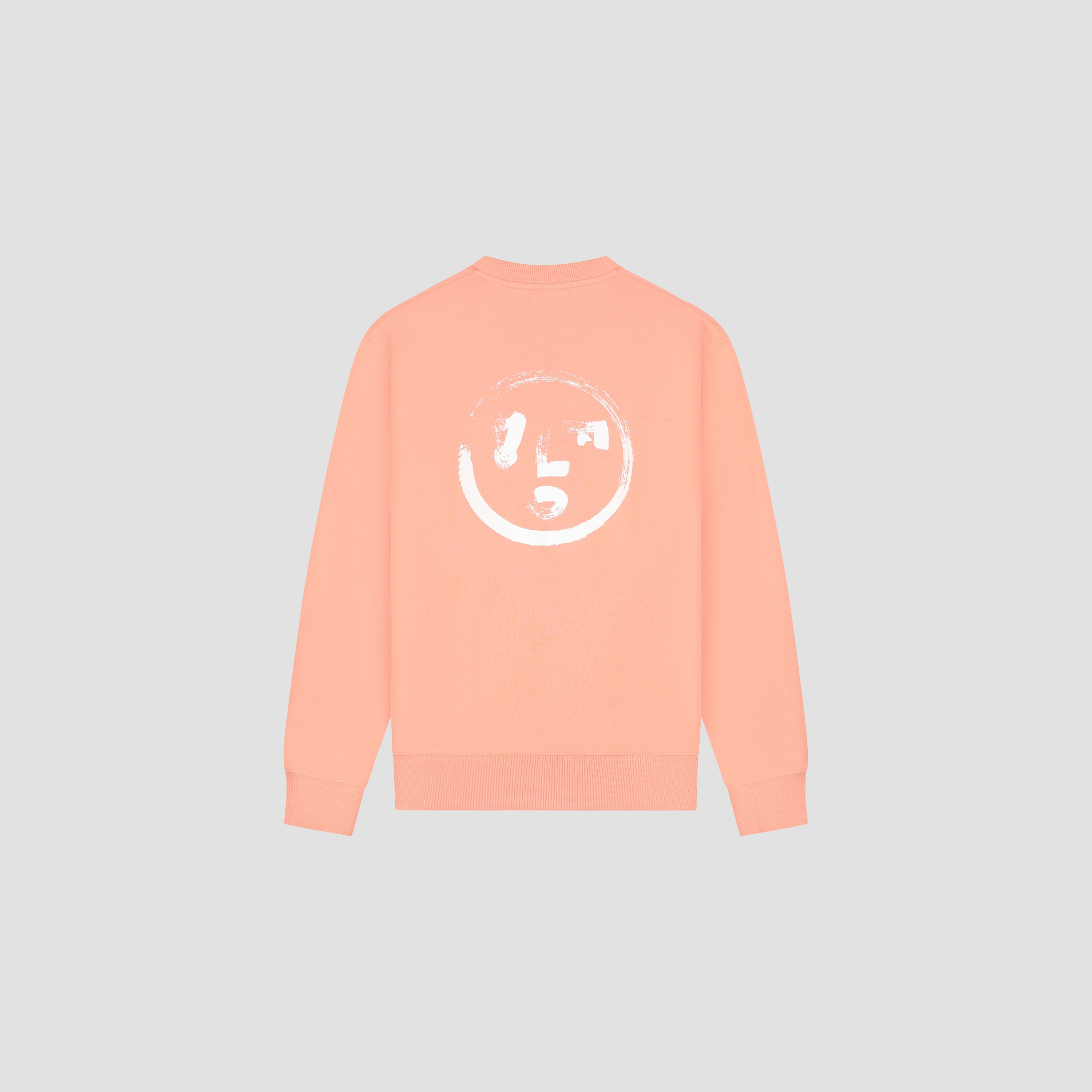 Brushstroke Face Crewneck - Burnt Coral