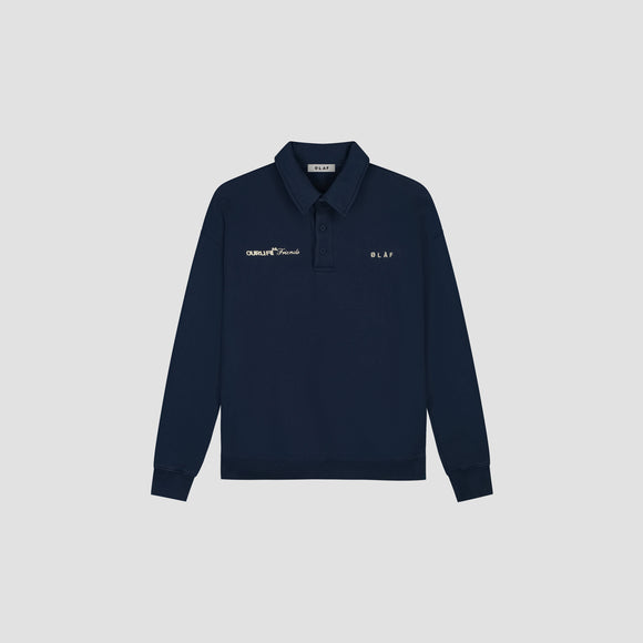 Script Friends Oversized Polo - Navy