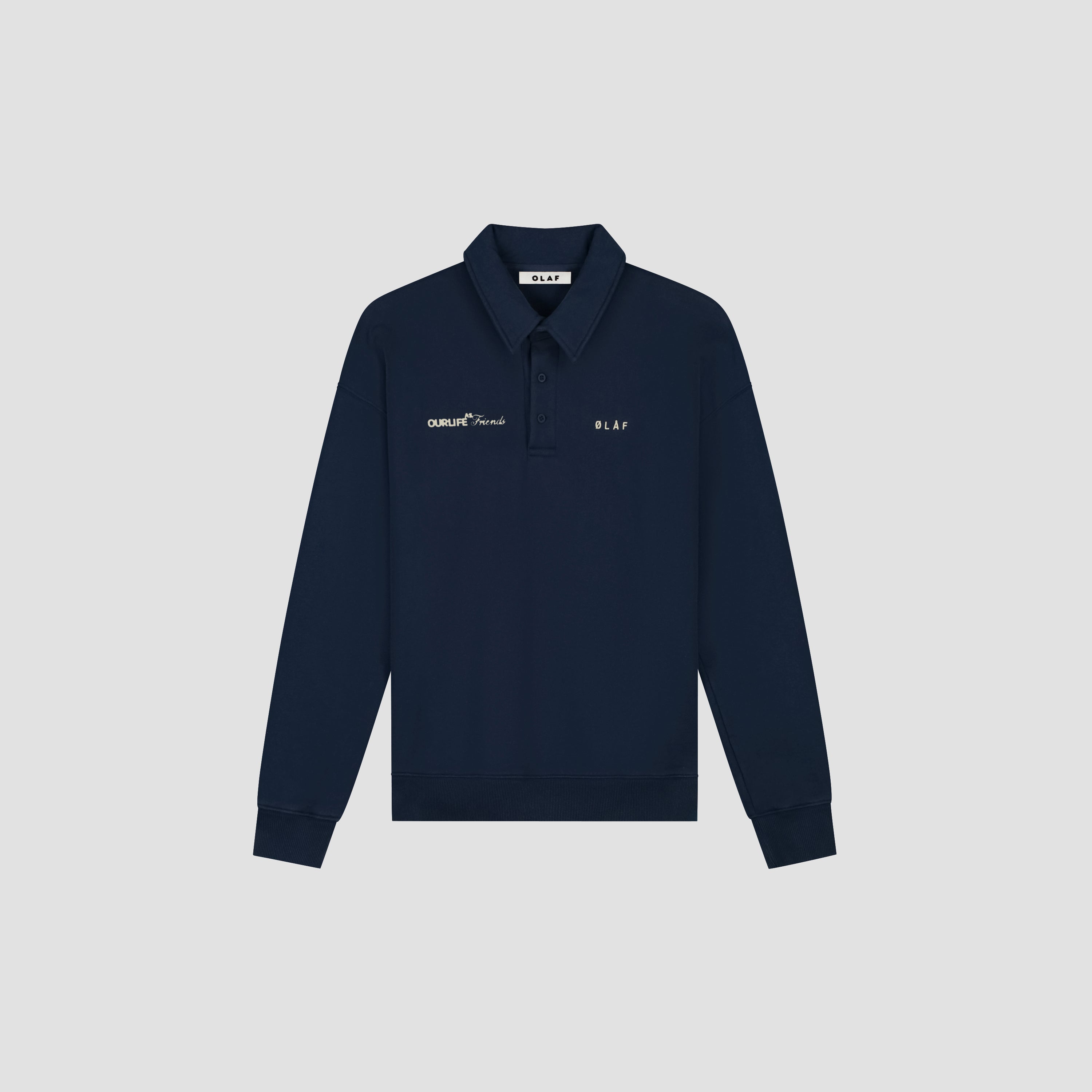 Script Friends Oversized Polo - Navy