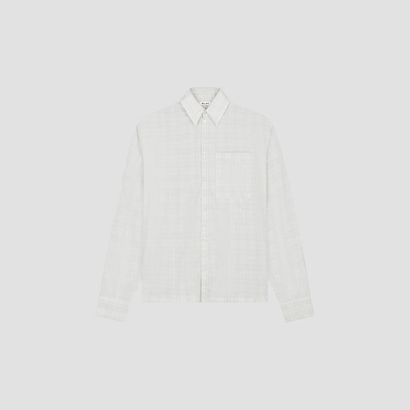 Double Faced Checked Boxy Shirt - Off White