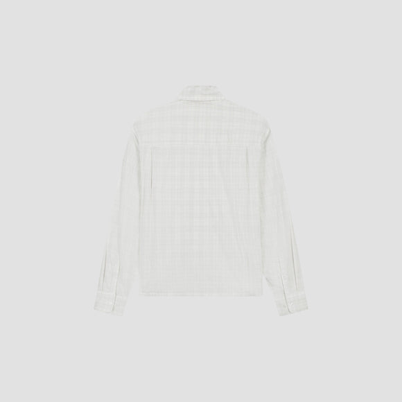 Double Faced Checked Boxy Shirt - Off White