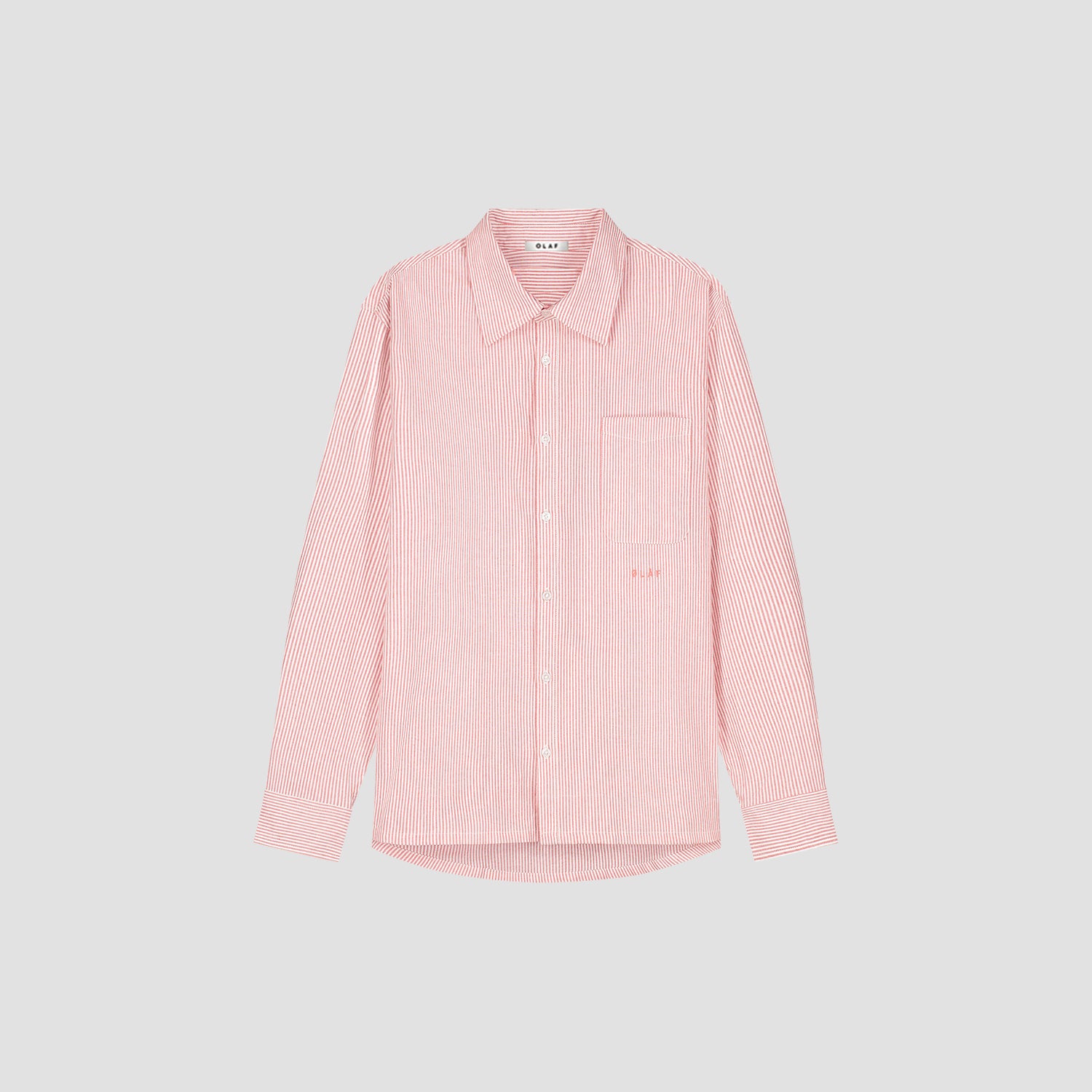 Oversized Stripe Oxford Shirt - Burnt Coral