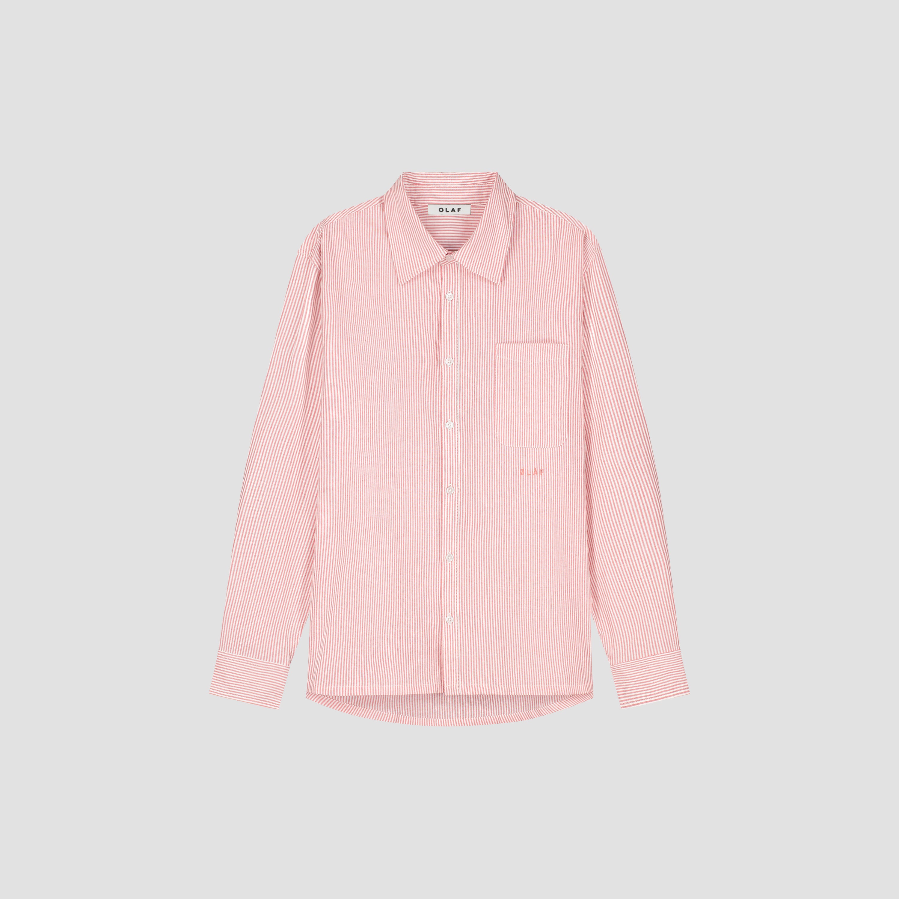 Oversized Stripe Oxford Shirt - Burnt Coral