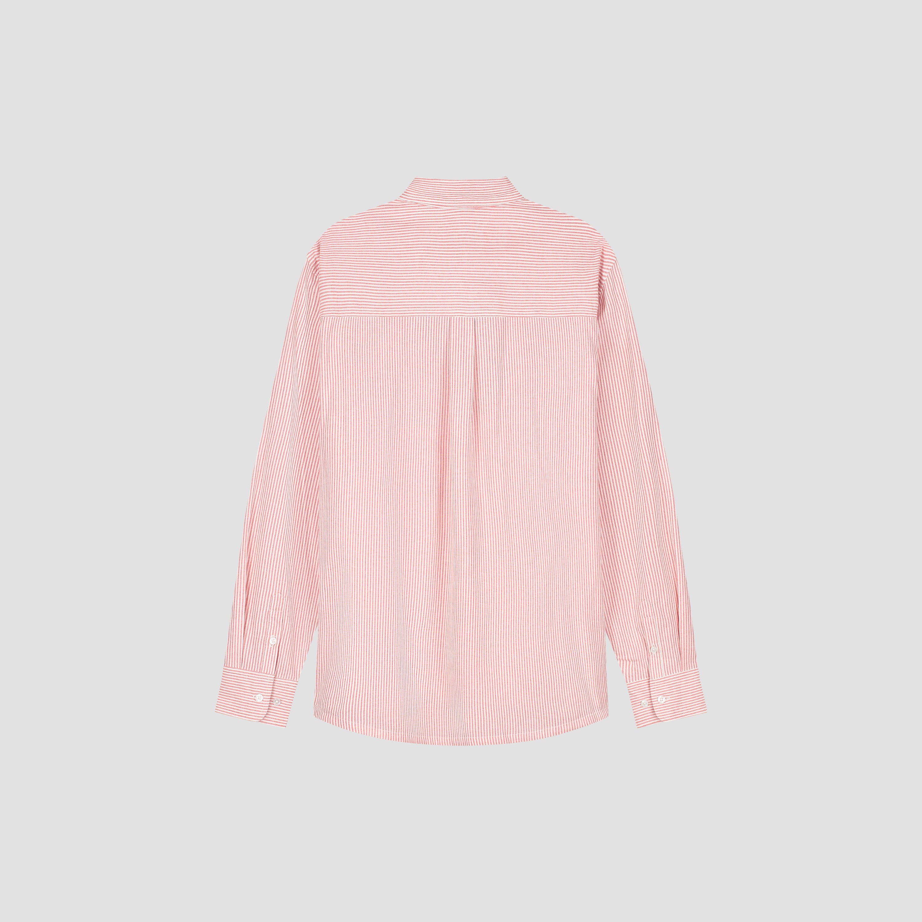Oversized Stripe Oxford Shirt - Burnt Coral