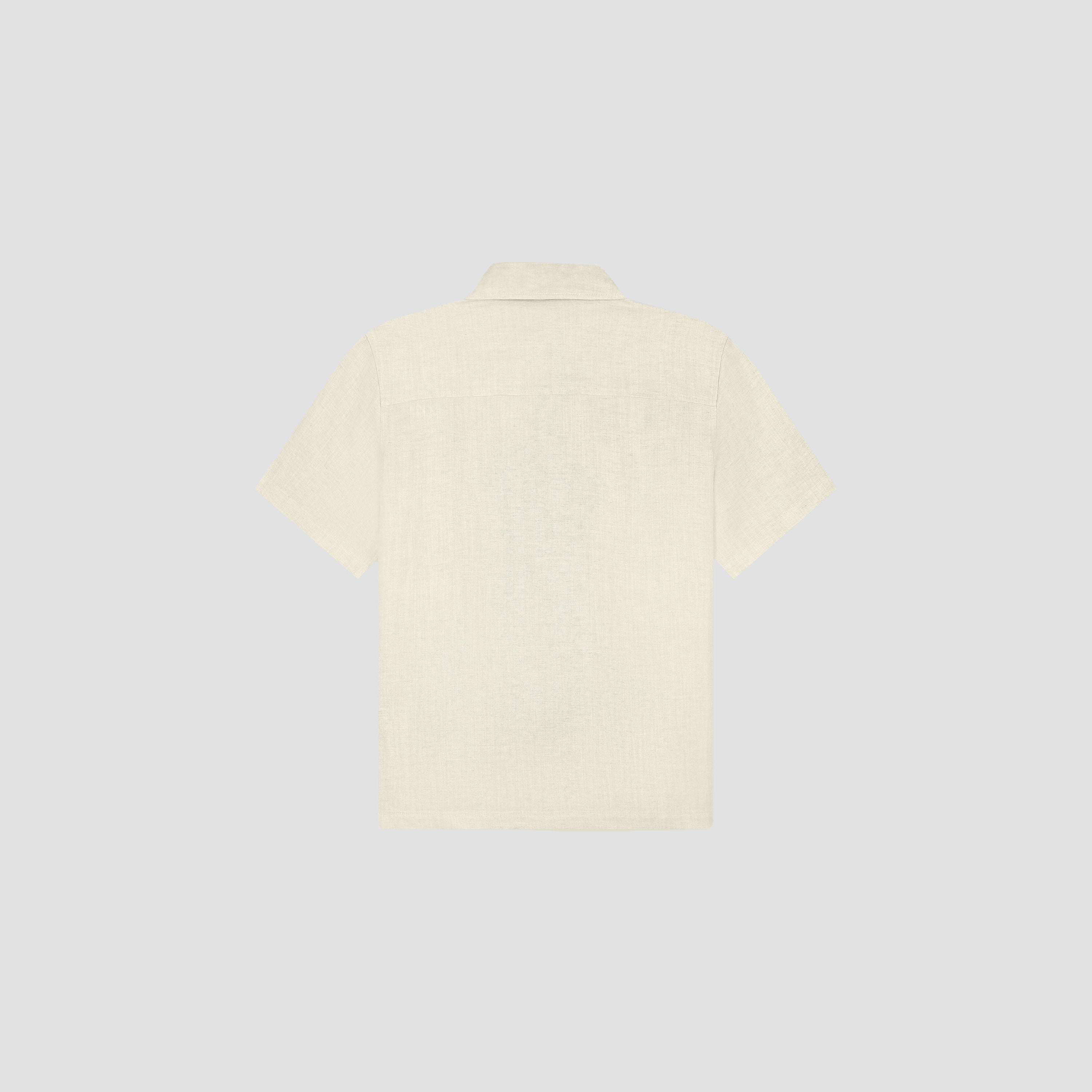 Linen Blend SS Shirt - Off White