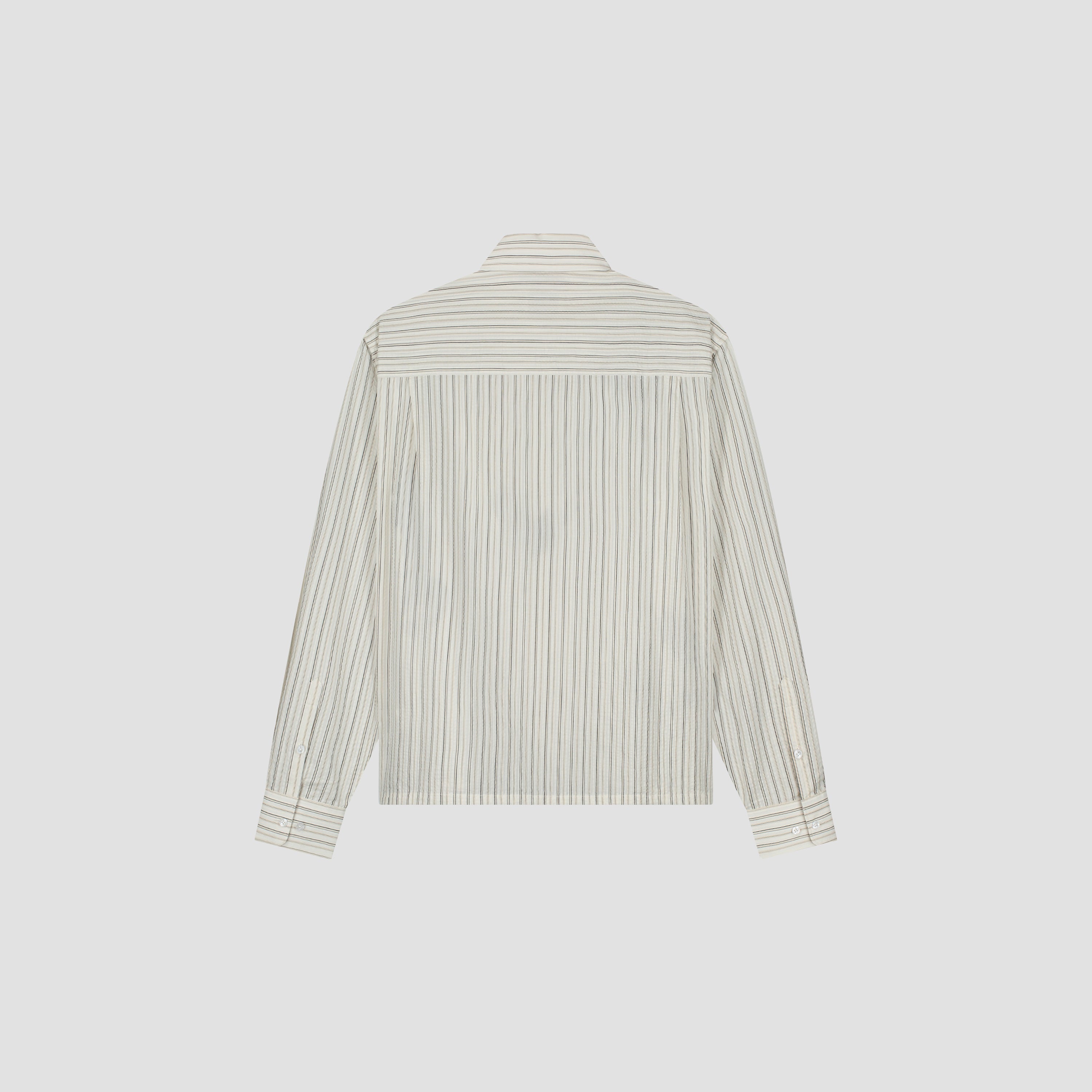 Brushstroke Logo Stripe LS Shirt - Charcoal/White