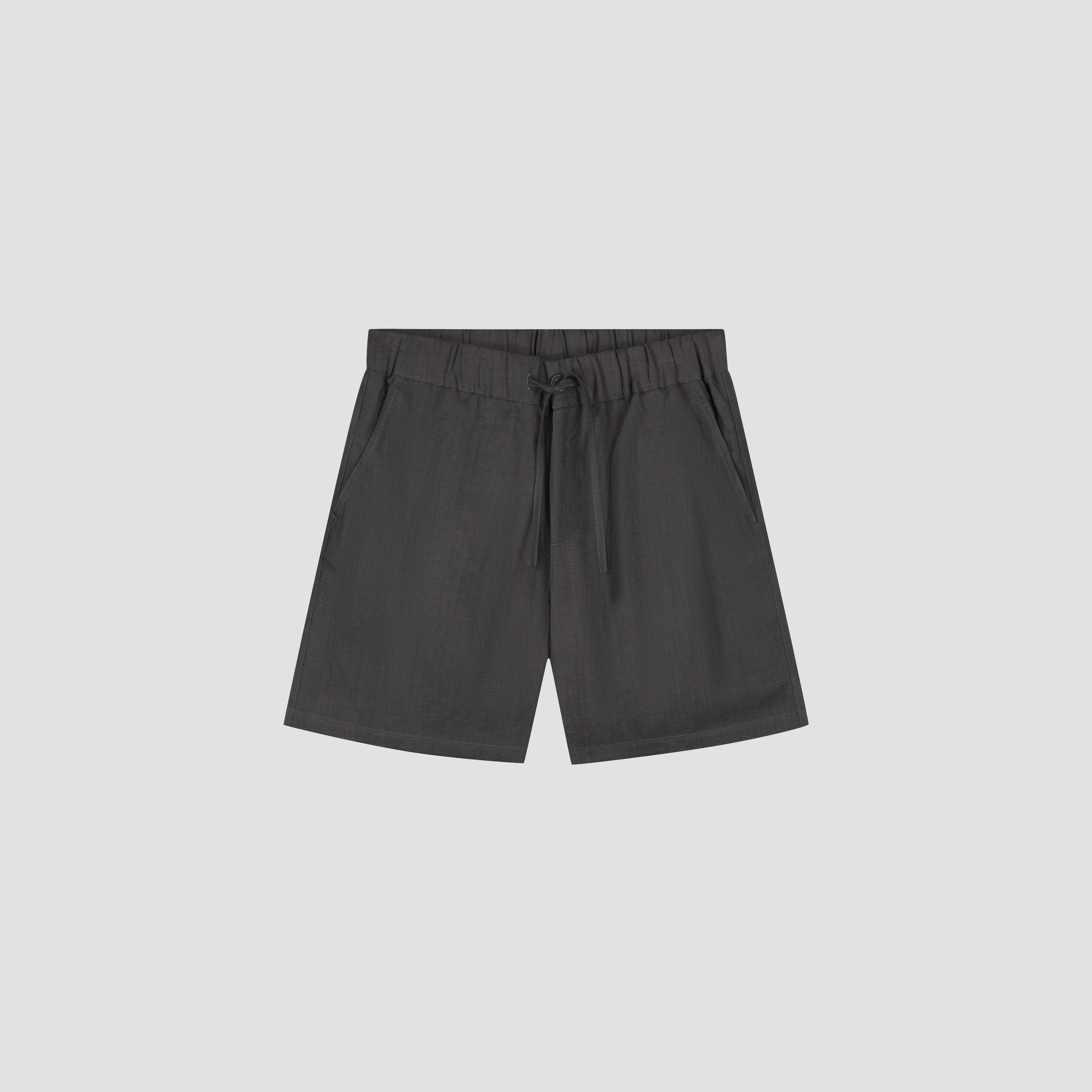 Linen Blend Short - Charcoal