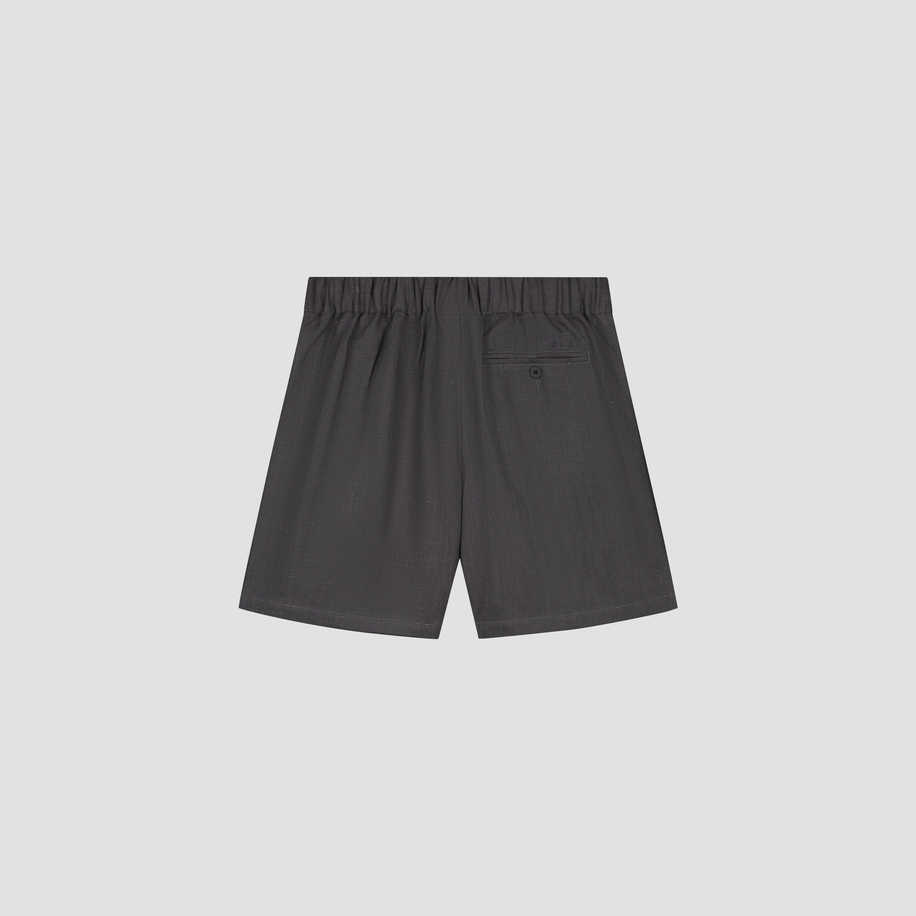 Linen Blend Short - Charcoal