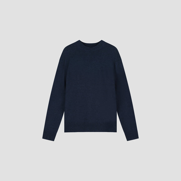 Essential Knitted Crewneck - Navy