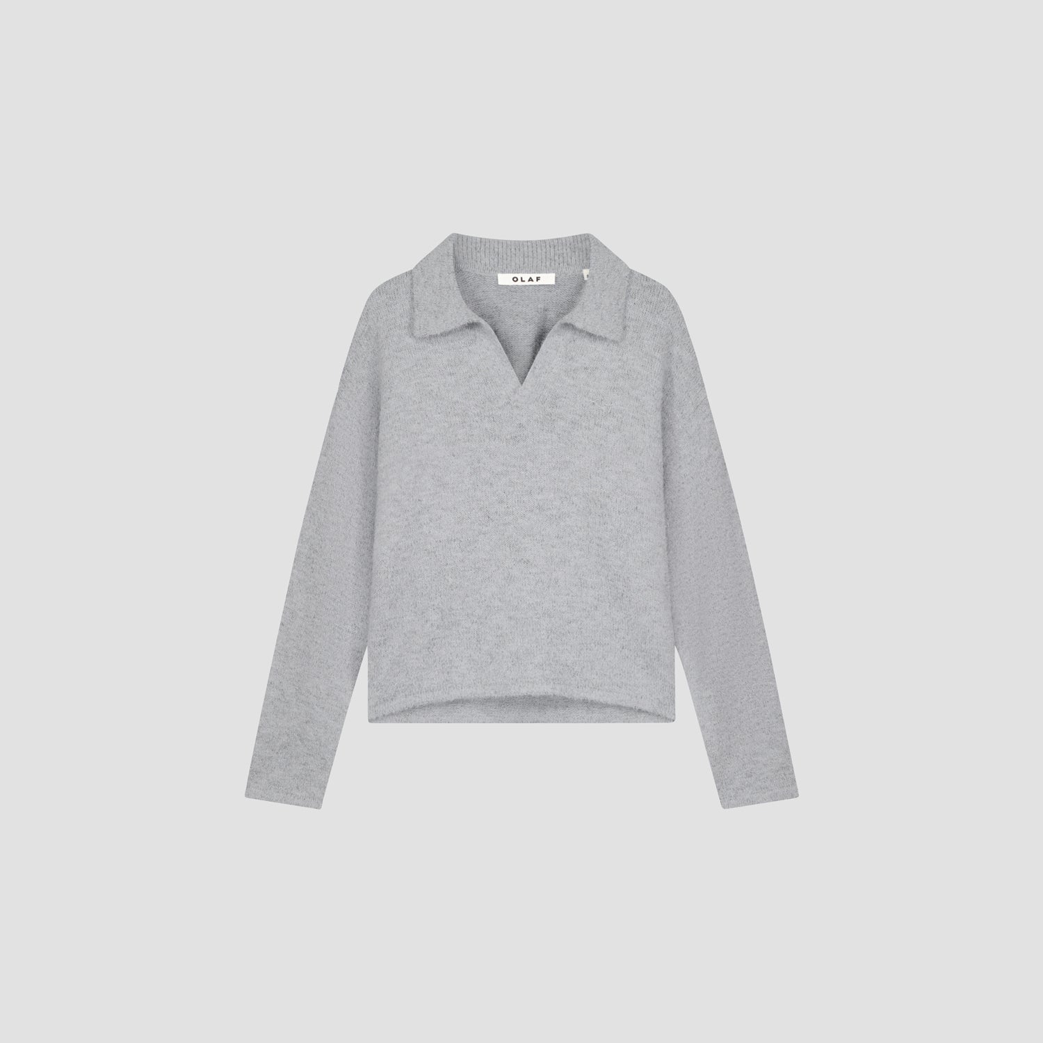 Signature Knitted Polo - Heather Grey