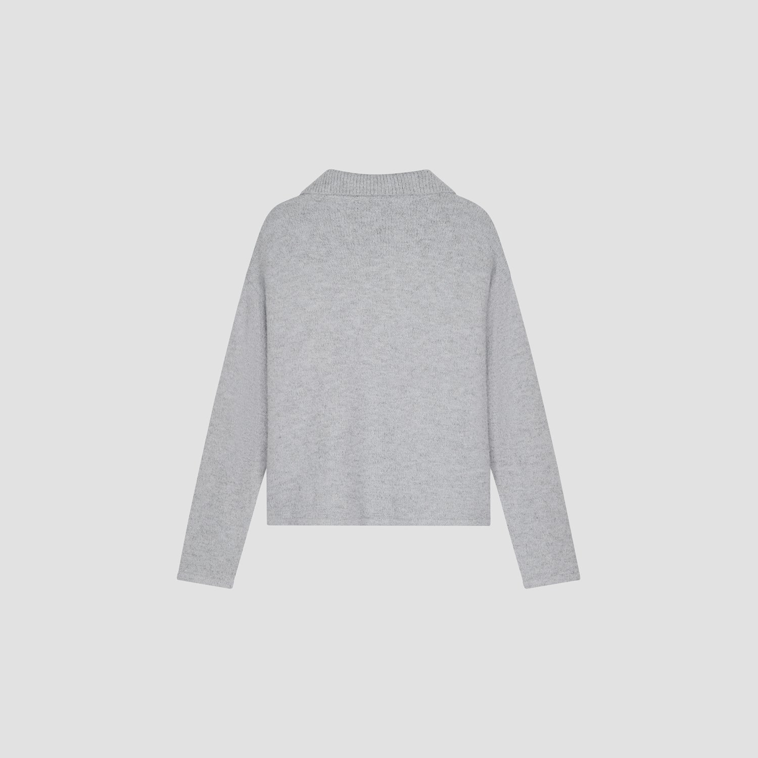 Signature Knitted Polo - Heather Grey