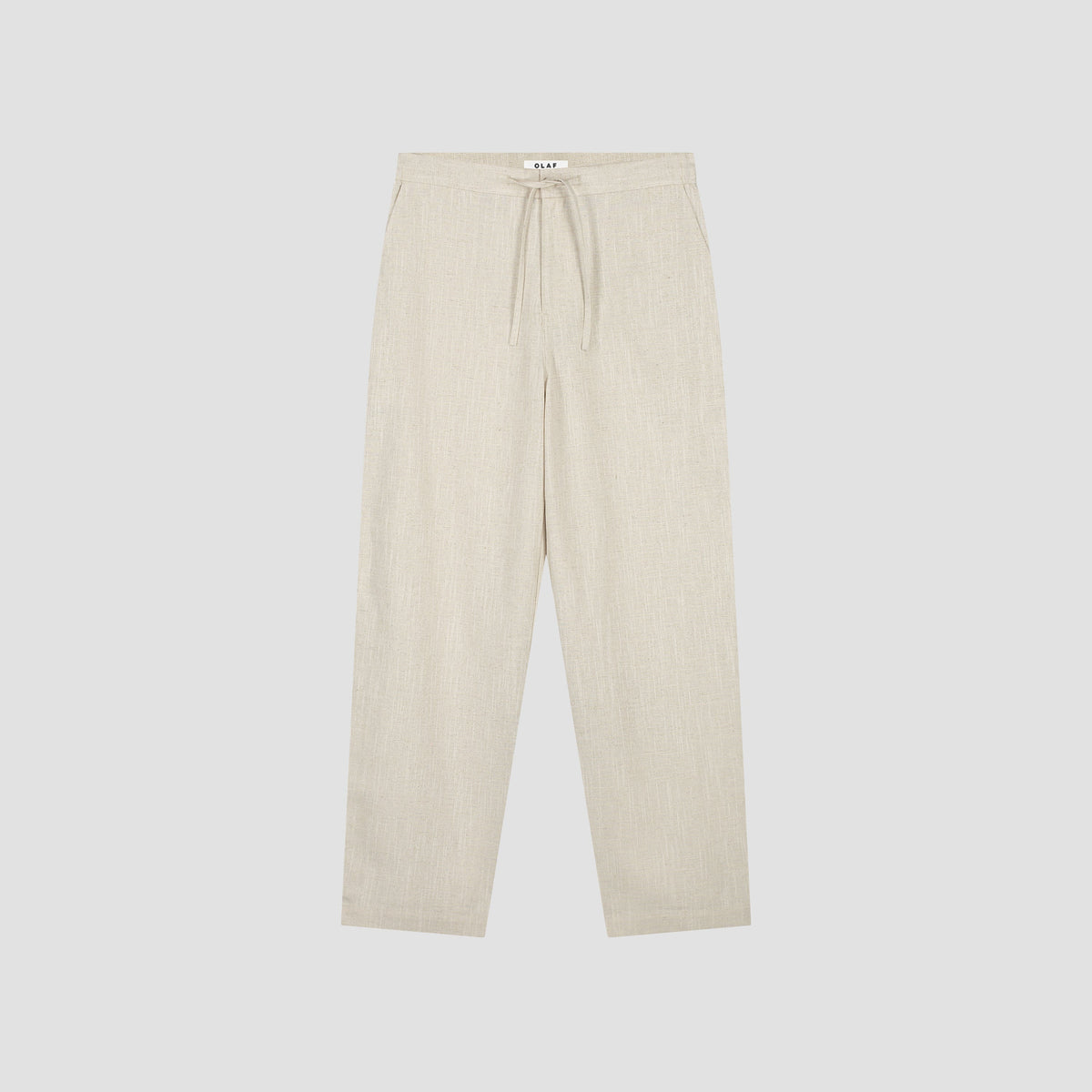 LINEN BARREL LEG PANTS | CEMENT