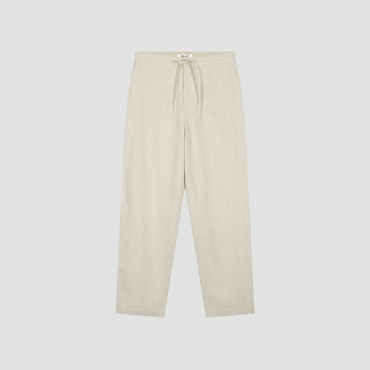 LINEN BARREL LEG PANTS | CEMENT