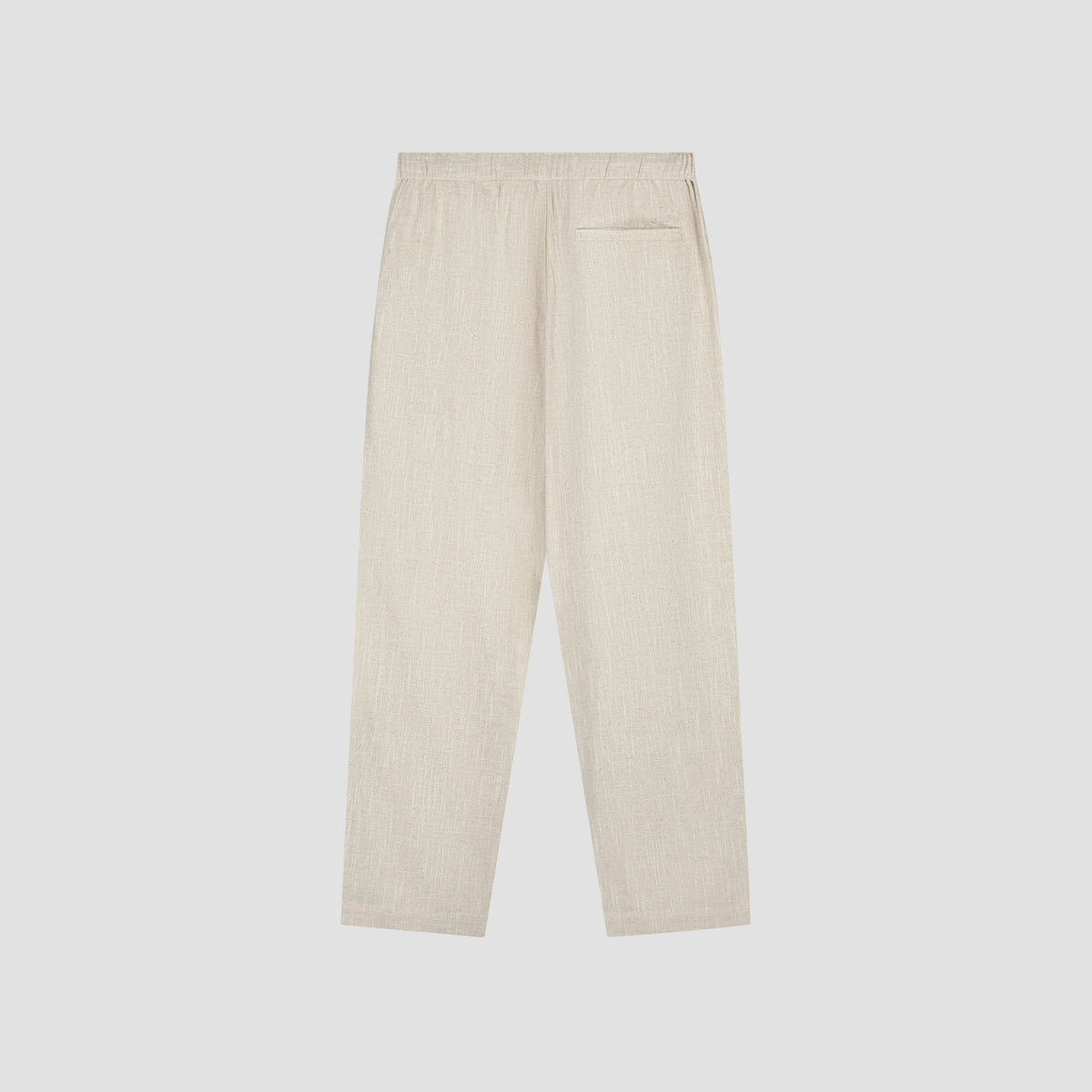 LINEN BARREL LEG PANTS | CEMENT