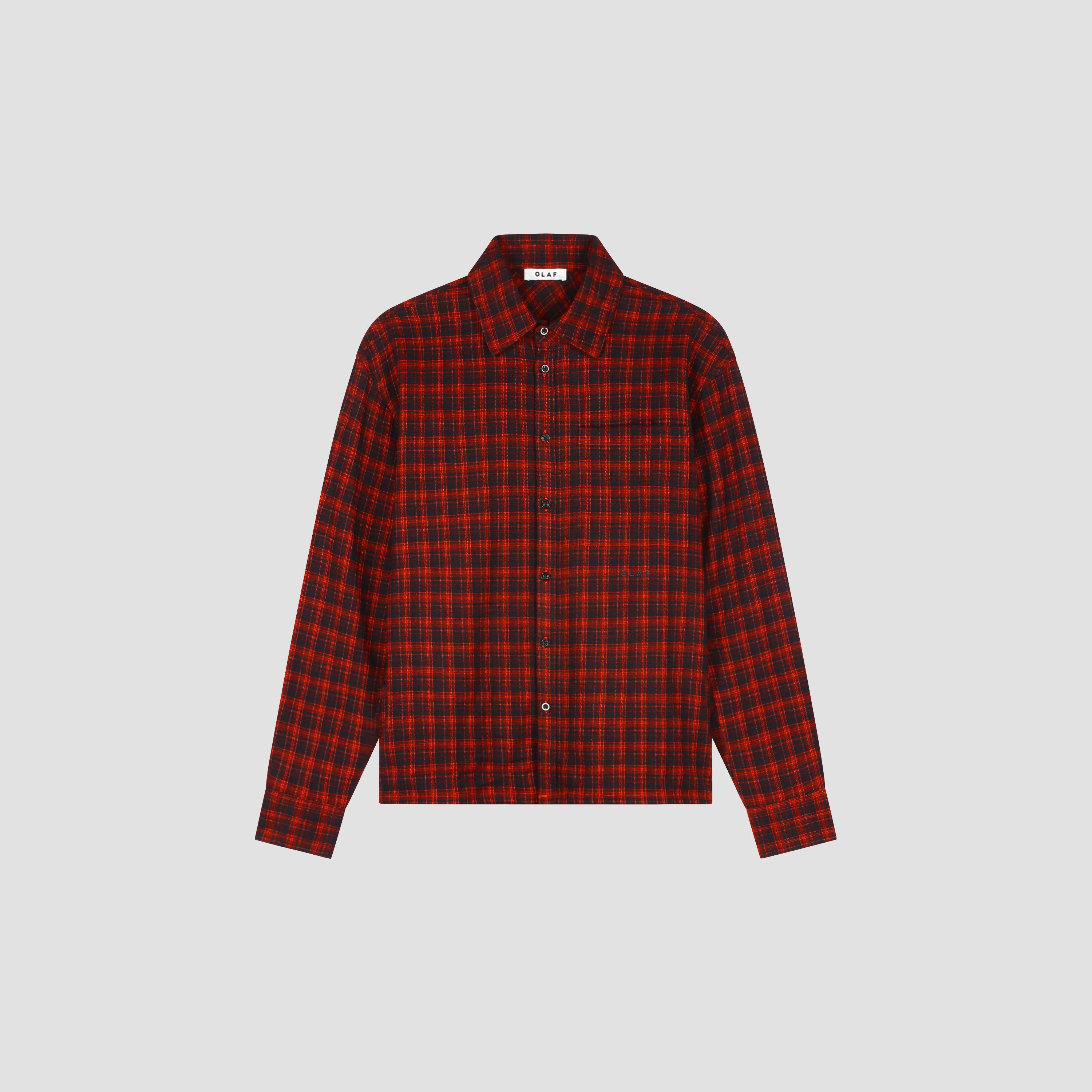 Flannel Boxy Tee - Black/Adrenal Rush