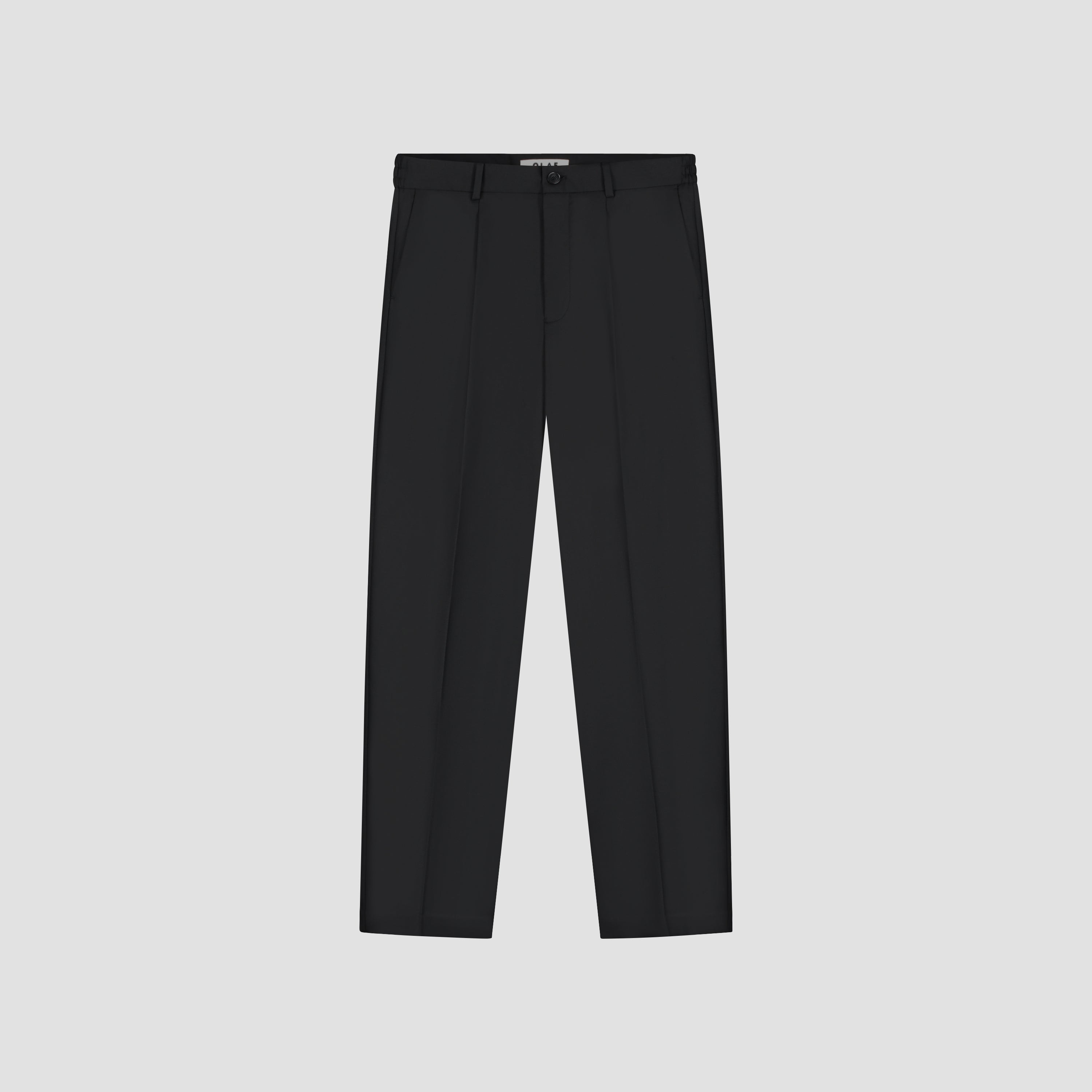 Regular Wool Pleated Pant - Black