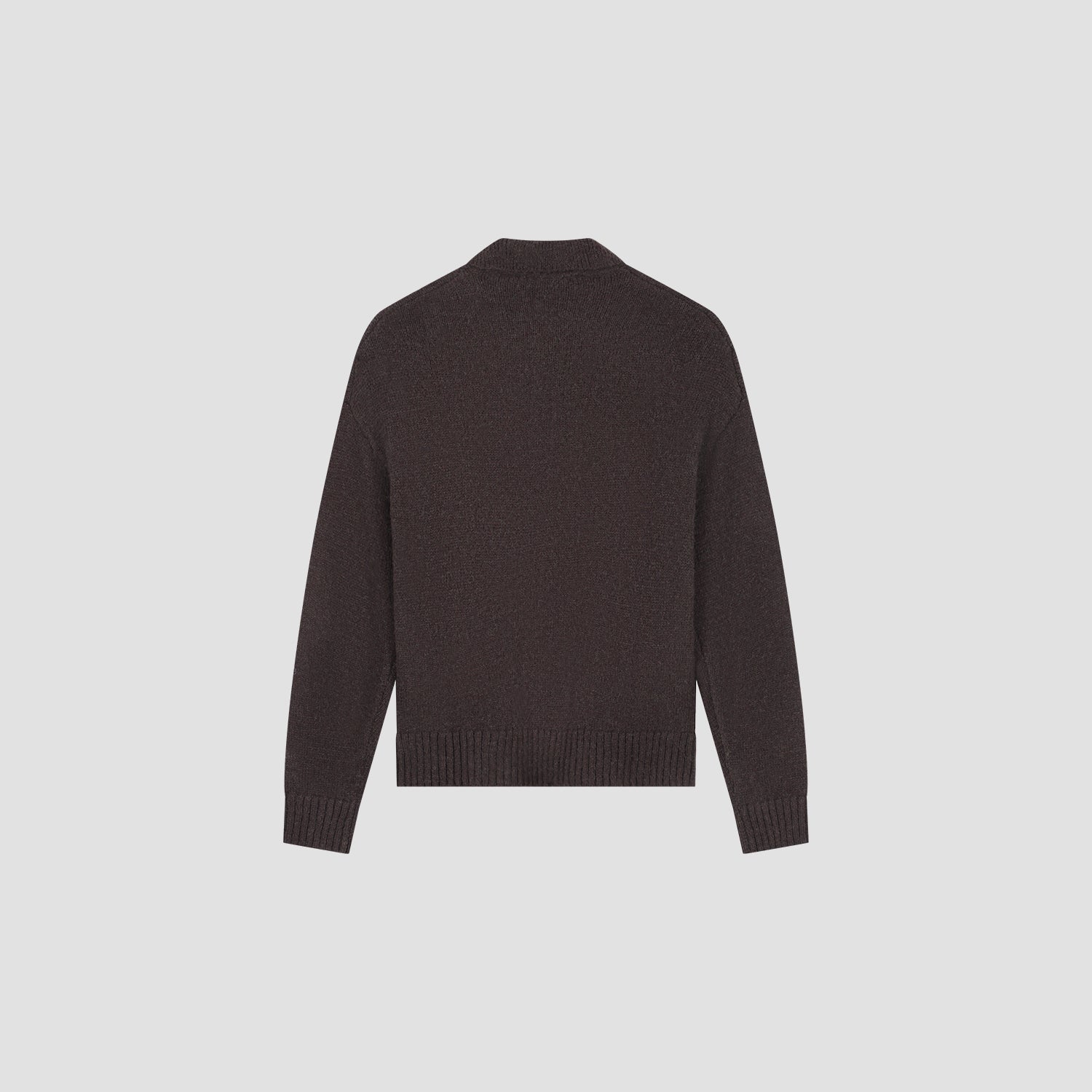 Oversized Knitted Polo - Chocolate Plum