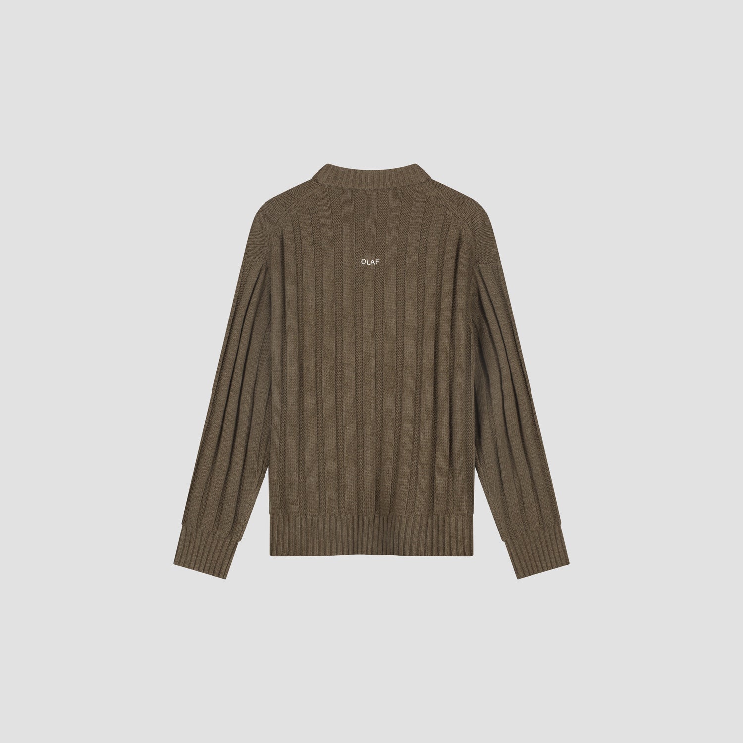 Ribbed Knitted V-Neck - Chocolate Chip